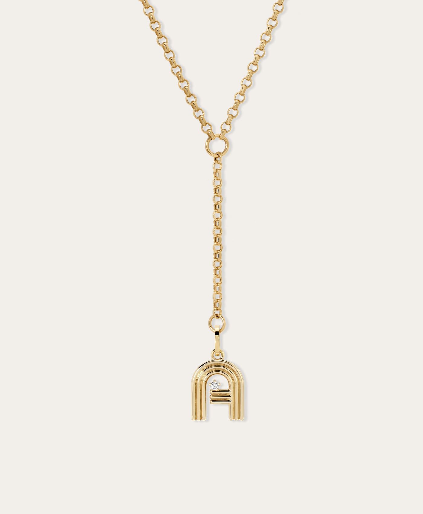 Groovy Diamond Initial Lariat