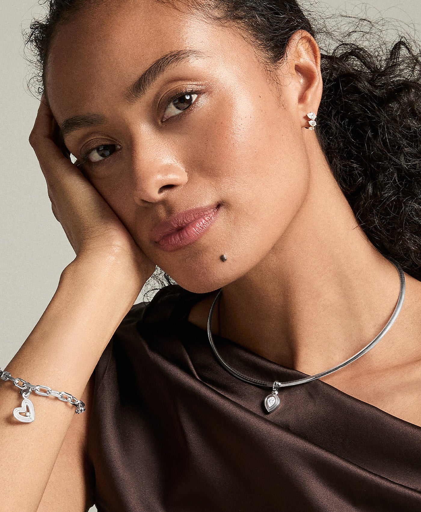 Groovy Diamond Pear Hinged Charm in Sterling Silver - Lab Grown