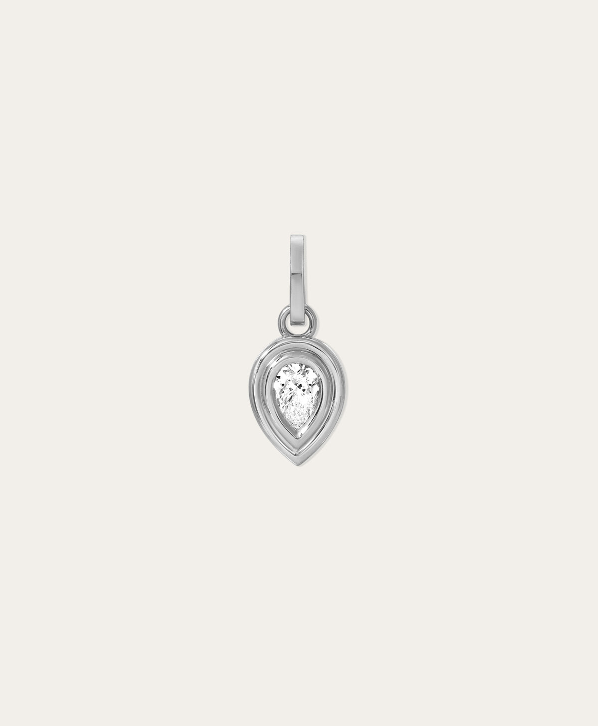 Groovy Diamond Pear Hinged Charm in Sterling Silver - Lab Grown