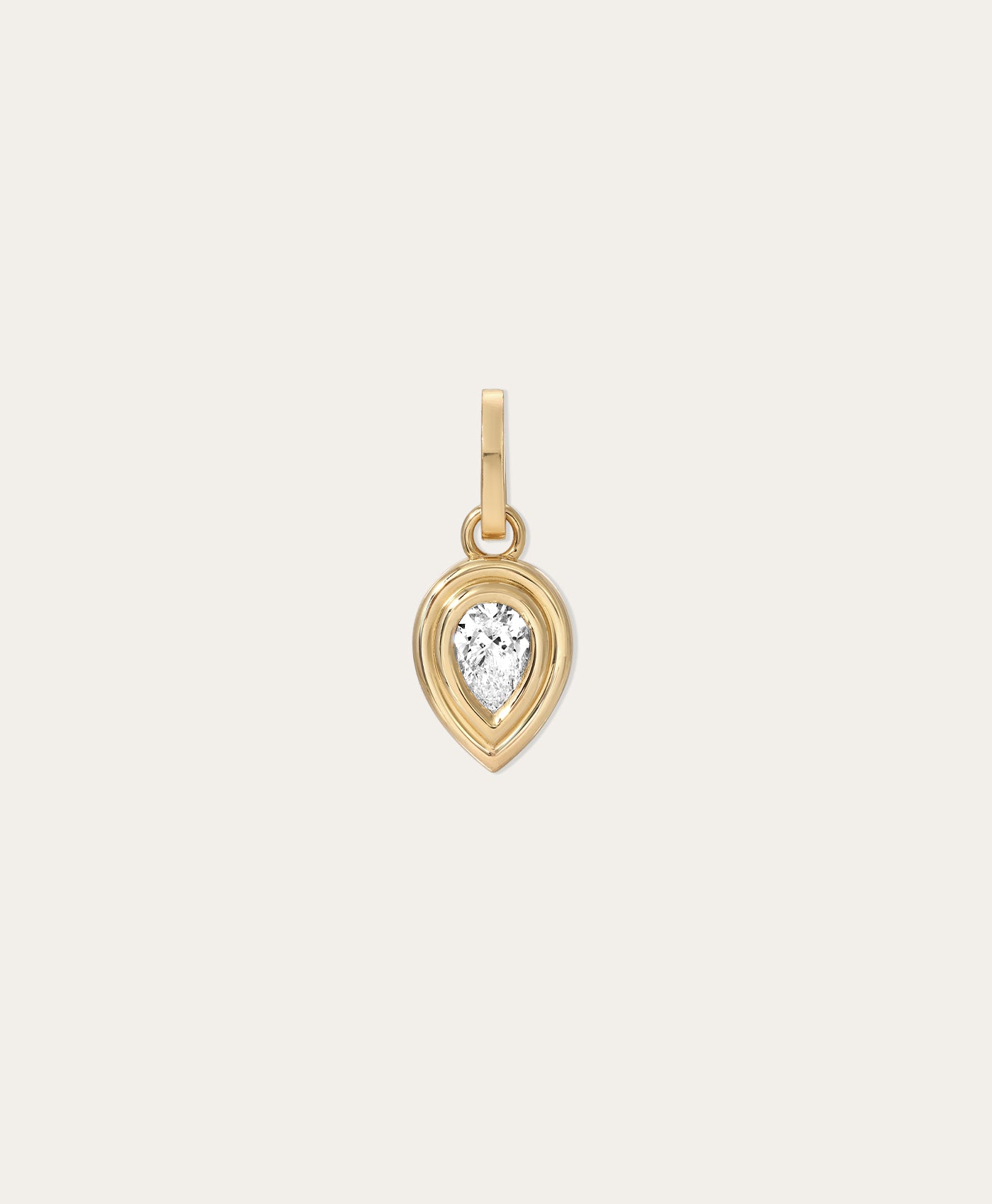 Groovy Diamond Pear Hinged Charm - Lab Grown