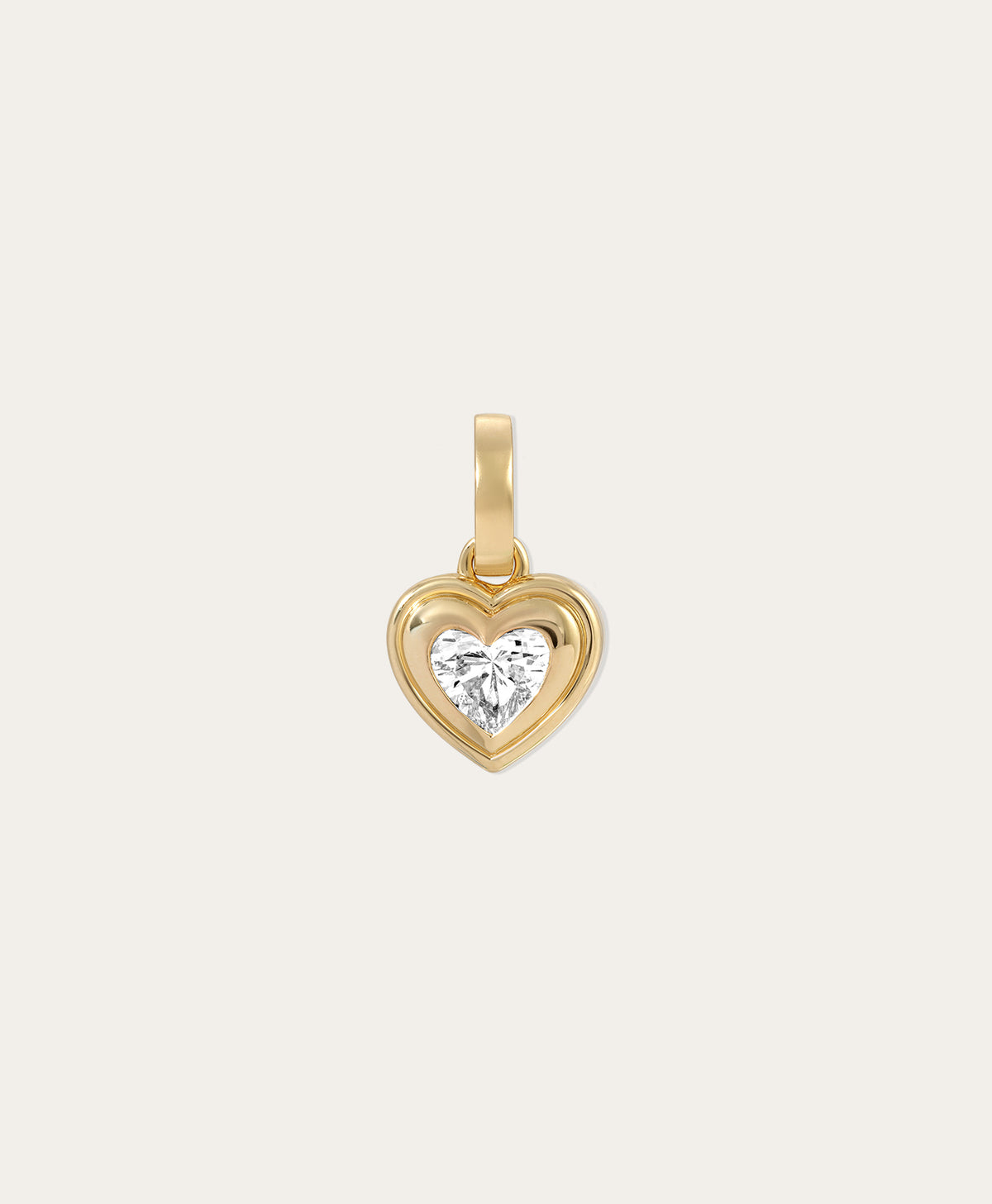 Groovy Diamond Solitaire Heart Hinged Charm - Lab Grown