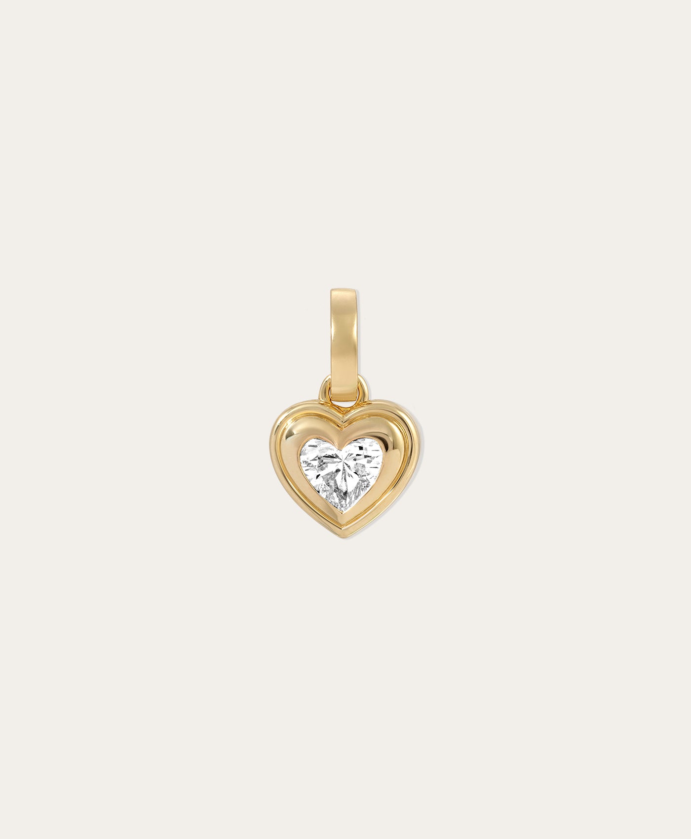 Groovy Diamond Solitaire Heart Hinged Charm - Lab Grown