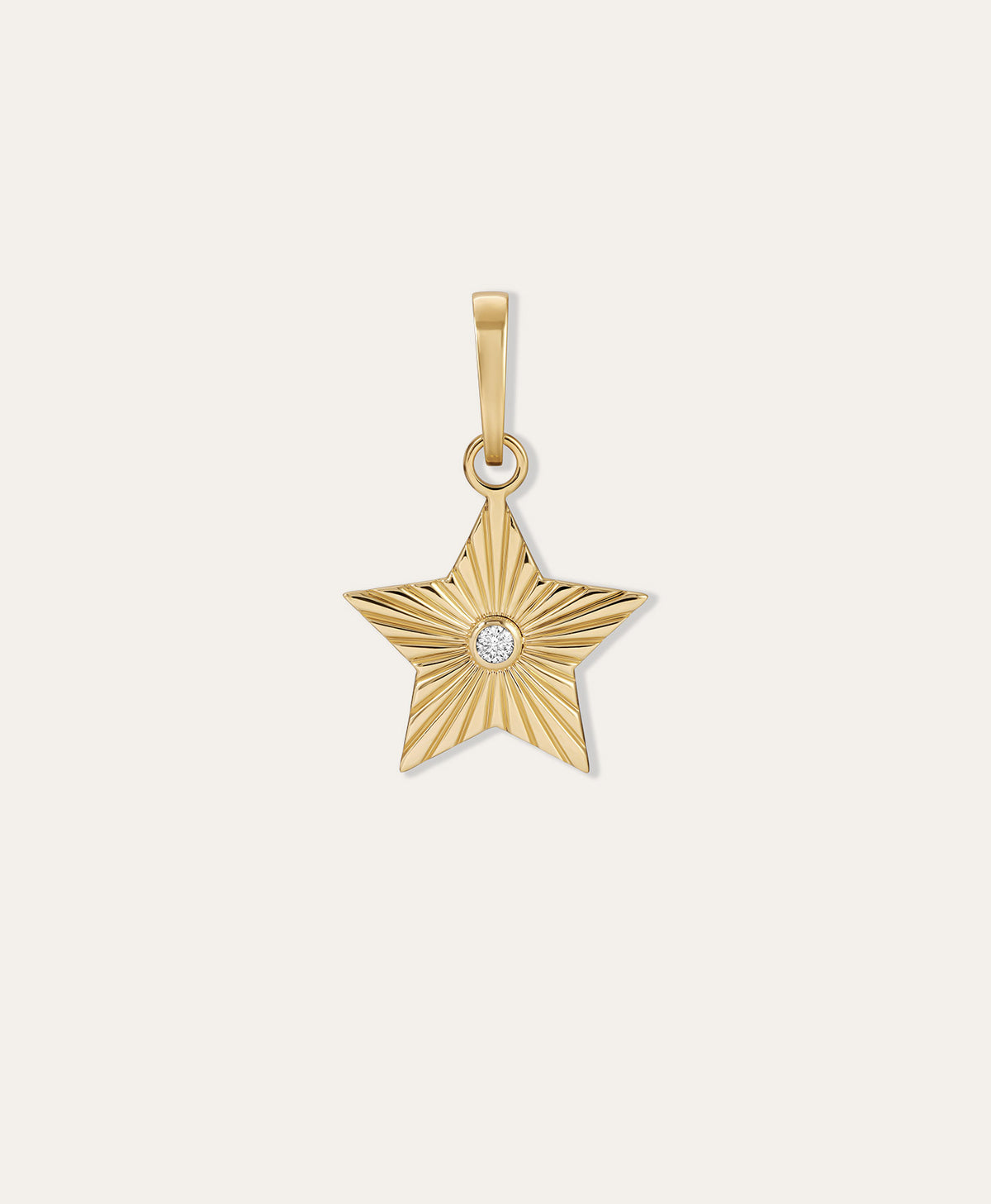 One of a Kind Groovy Diamond Star Rays Hinged Charm