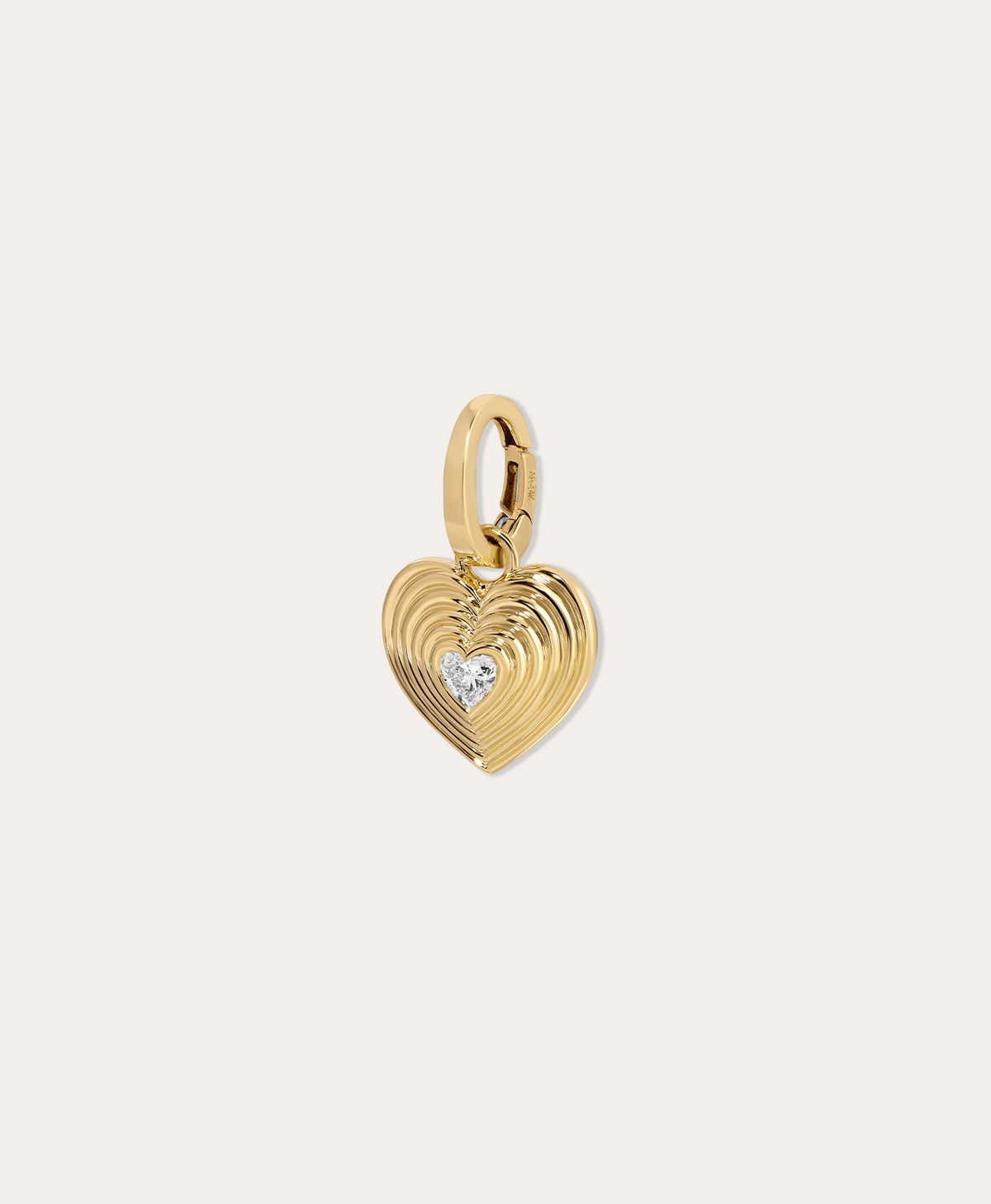Groovy Geometric Diamond Heart Hinged Charm