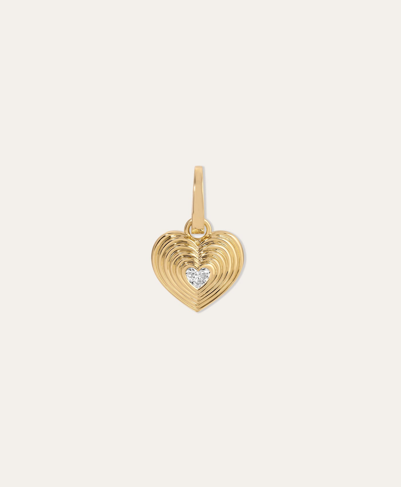 Groovy Geometric Diamond Heart Hinged Charm