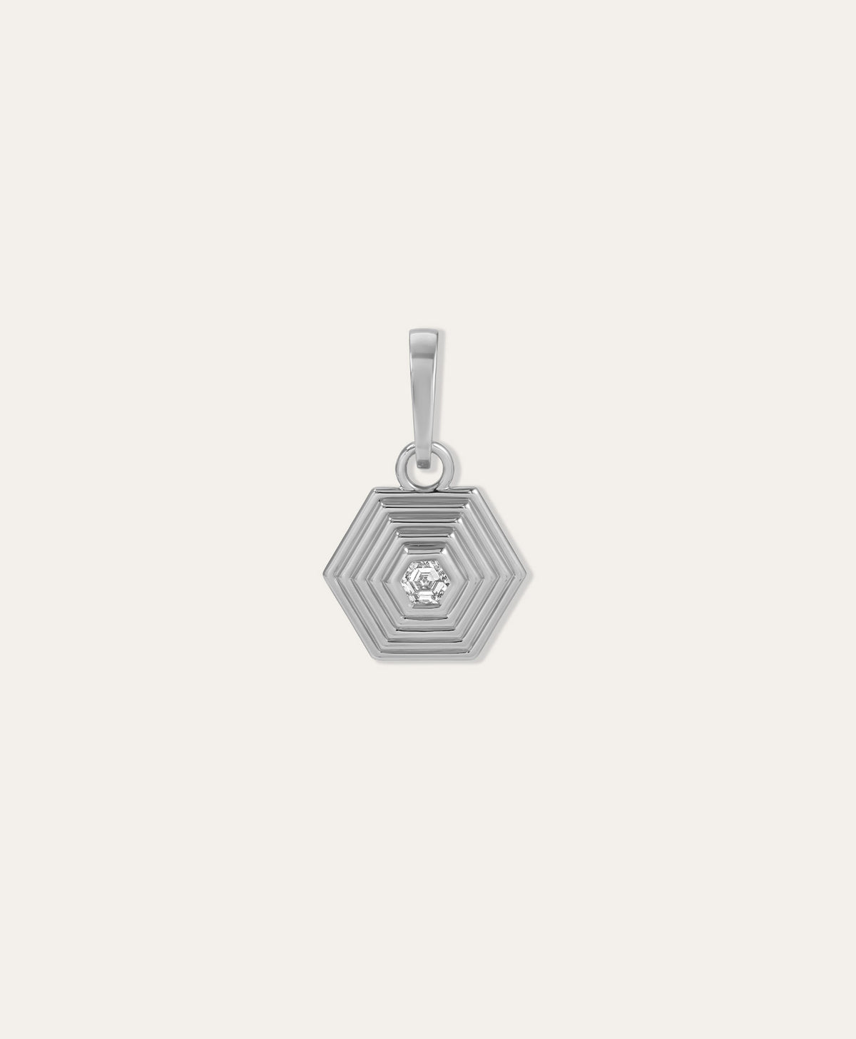 One of a Kind Groovy Geometric Diamond Hexagon Hinged Charm