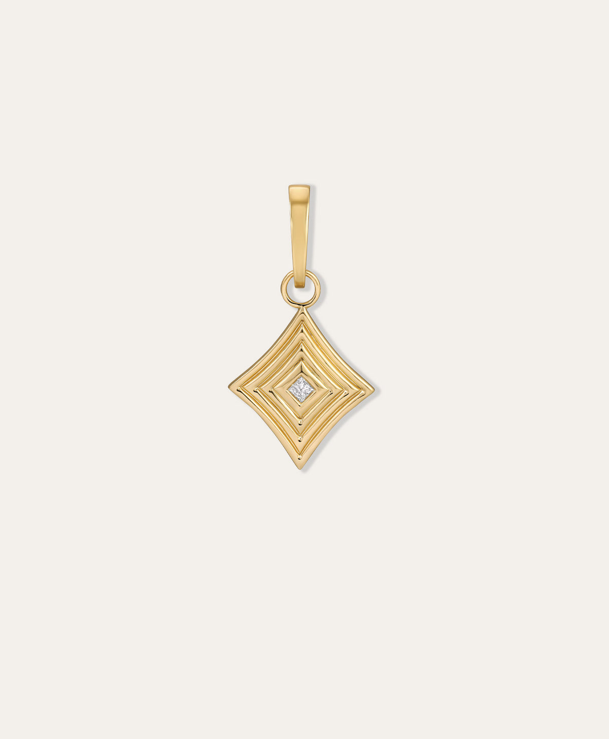 One of a Kind Groovy Geometric Diamond Lozenge Hinged Charm
