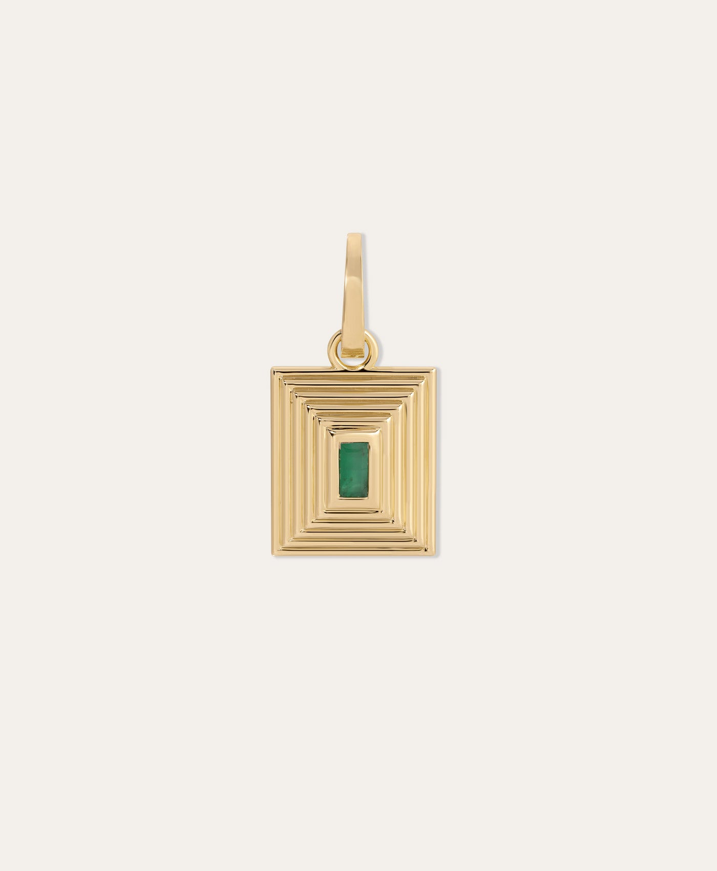 Groovy Geometric Emerald Rectangle Hinged Charm
