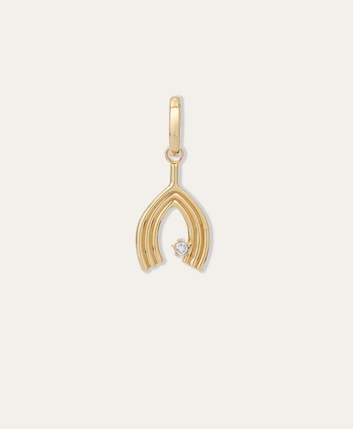 Groovy Large Diamond Wishbone Hinged Charm