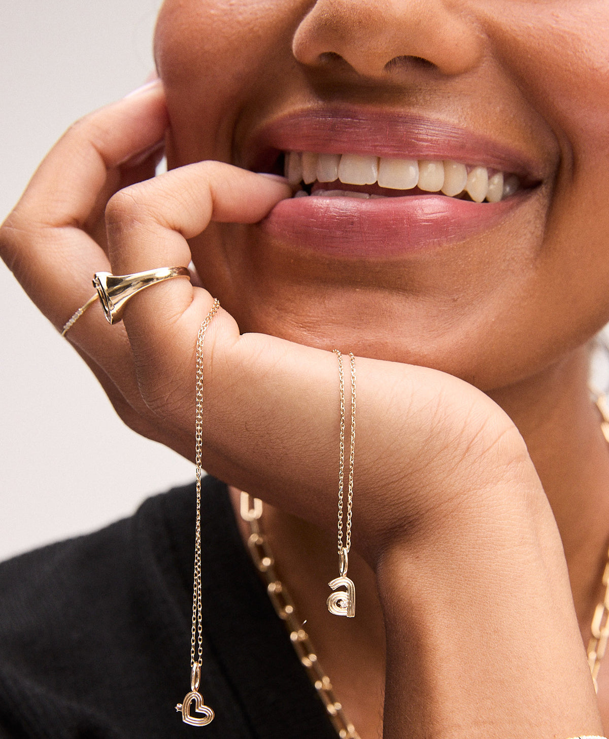 Groovy Initial Mini Charm Necklace on Saturn Chain