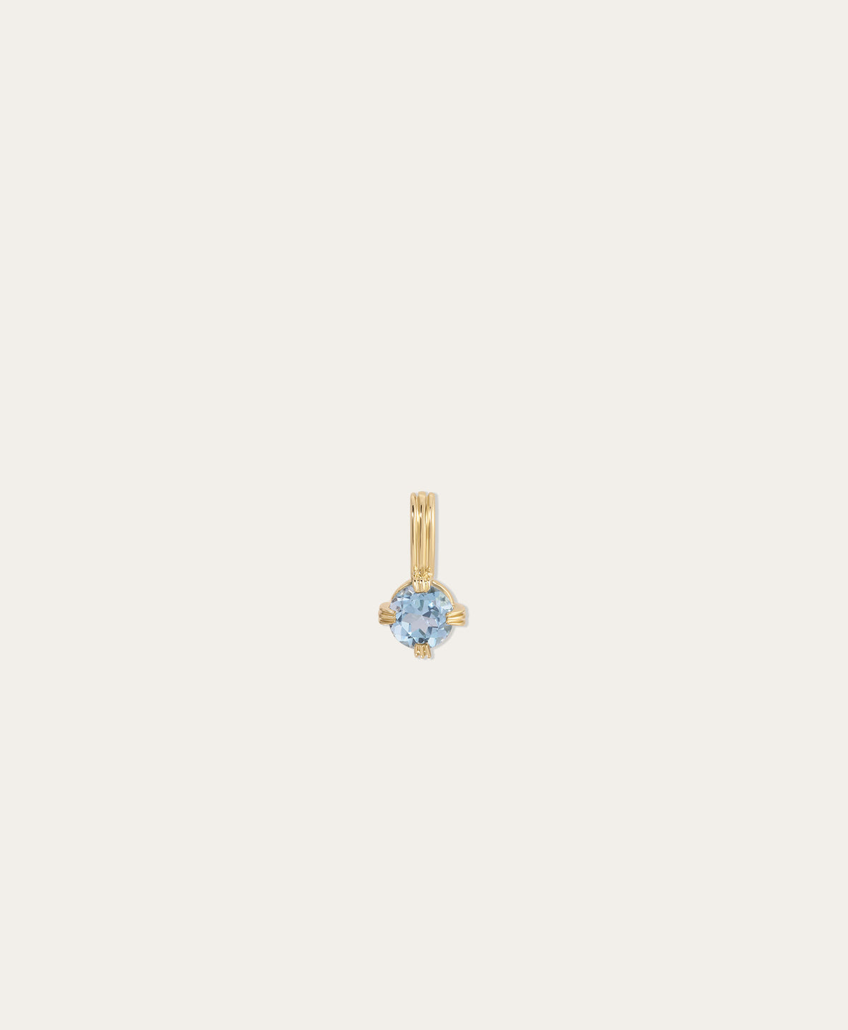 Groovy Solitaire Blue Topaz Mini Charm