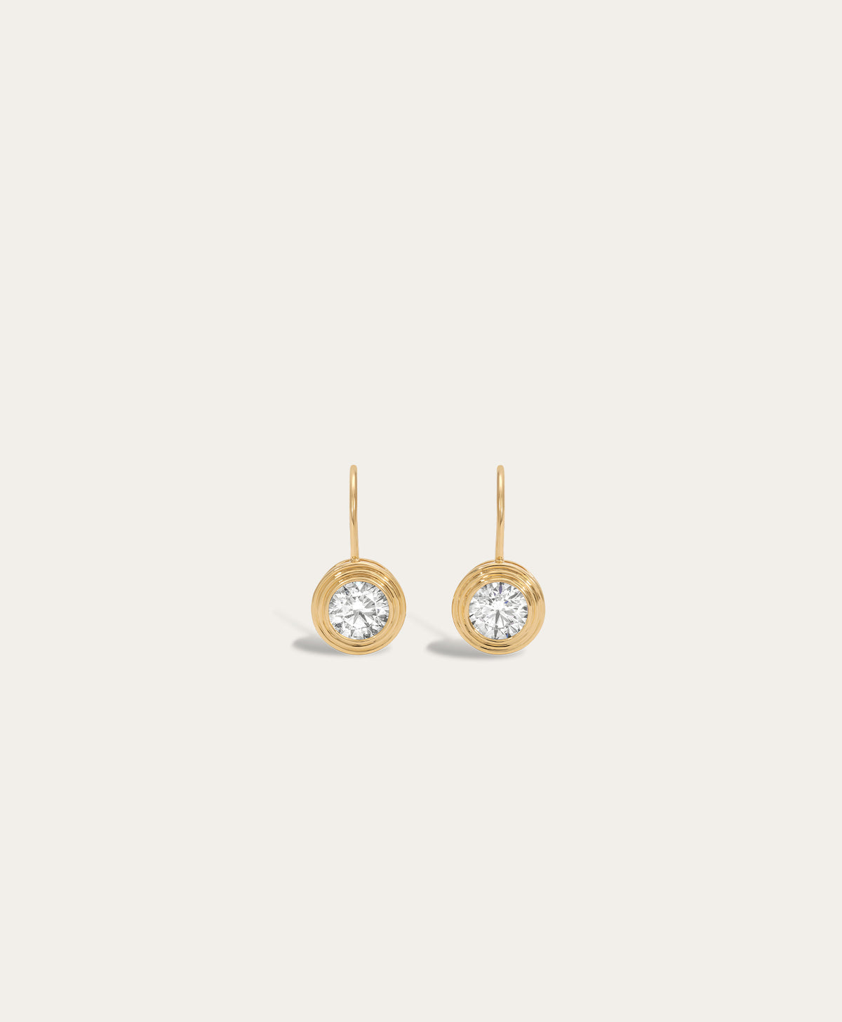 One of A Kind Groovy Solitaire Diamond Drop Earrings