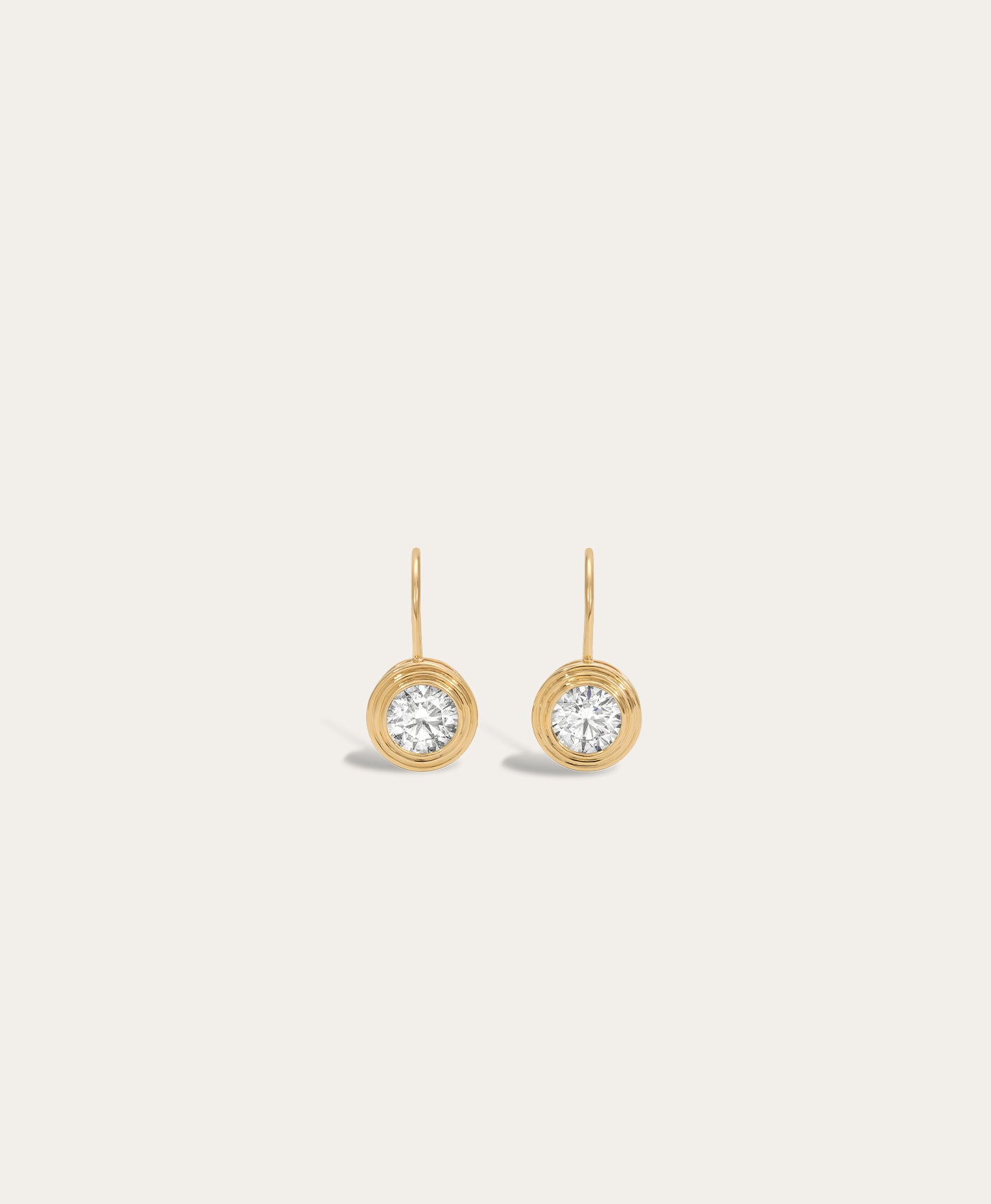 One of A Kind Groovy Solitaire Diamond Drop Earrings