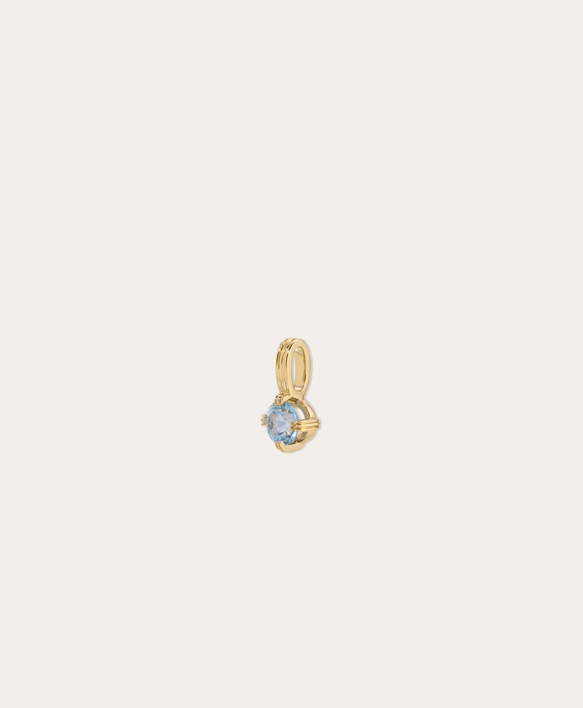 Groovy Solitaire Blue Topaz Mini Charm
