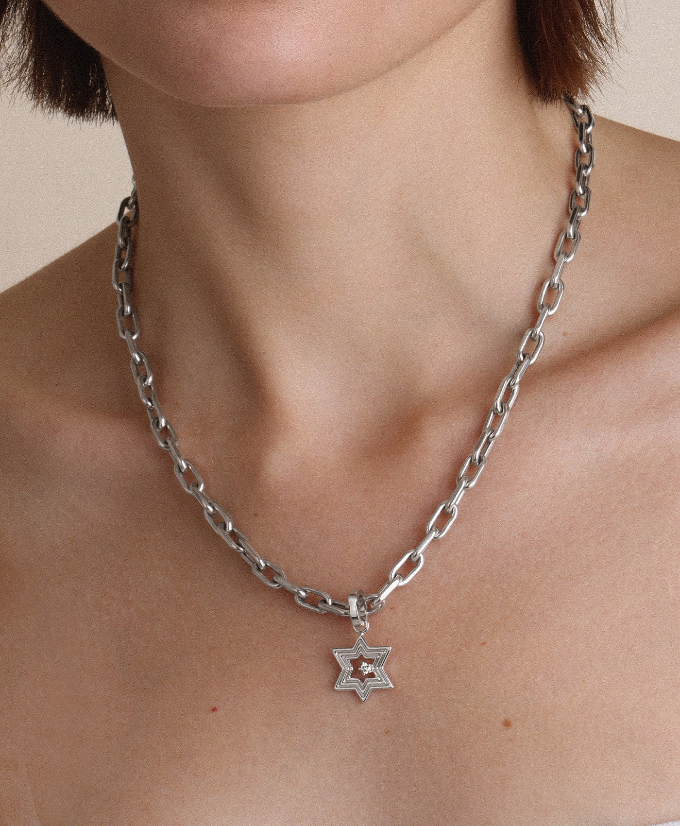 Groovy Star of David Hinged Charm in Sterling Silver