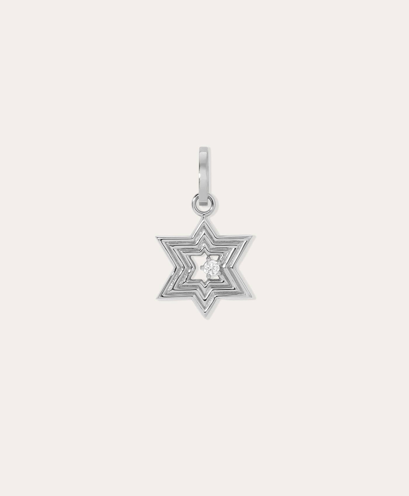 Groovy Star of David Hinged Charm in Sterling Silver