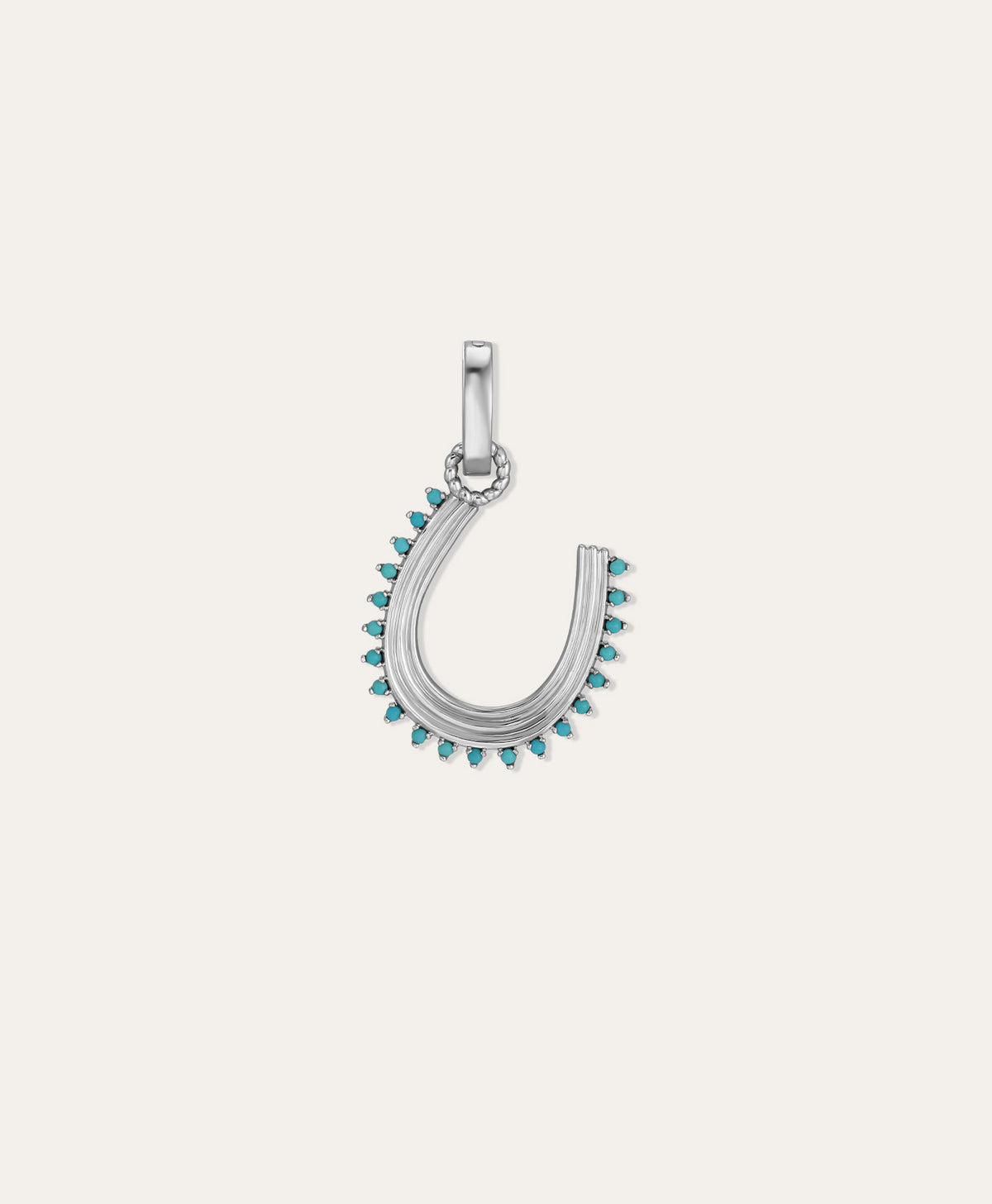 Groovy Turquoise Horseshoe Hinged Charm
