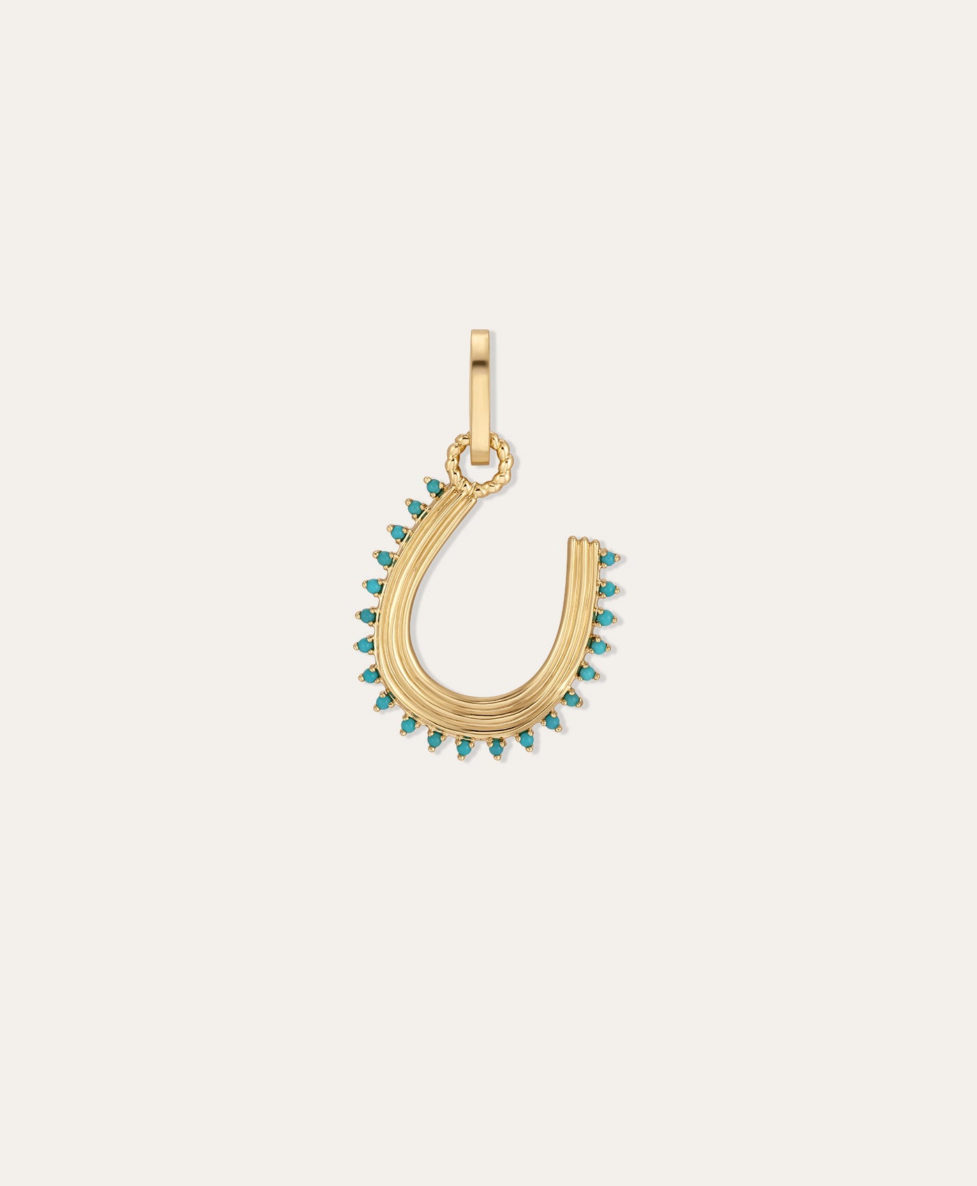 Groovy Turquoise Horseshoe Hinged Charm