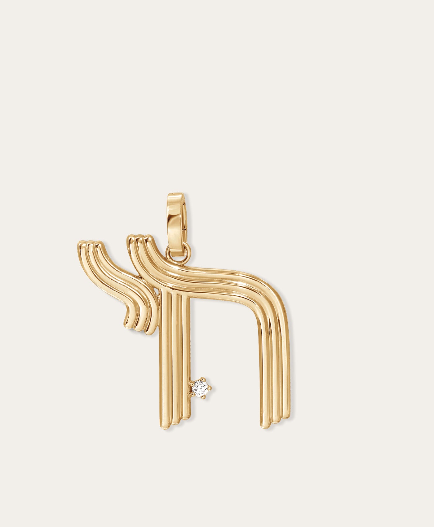 Groovy XL Diamond Chai Hinged Charm