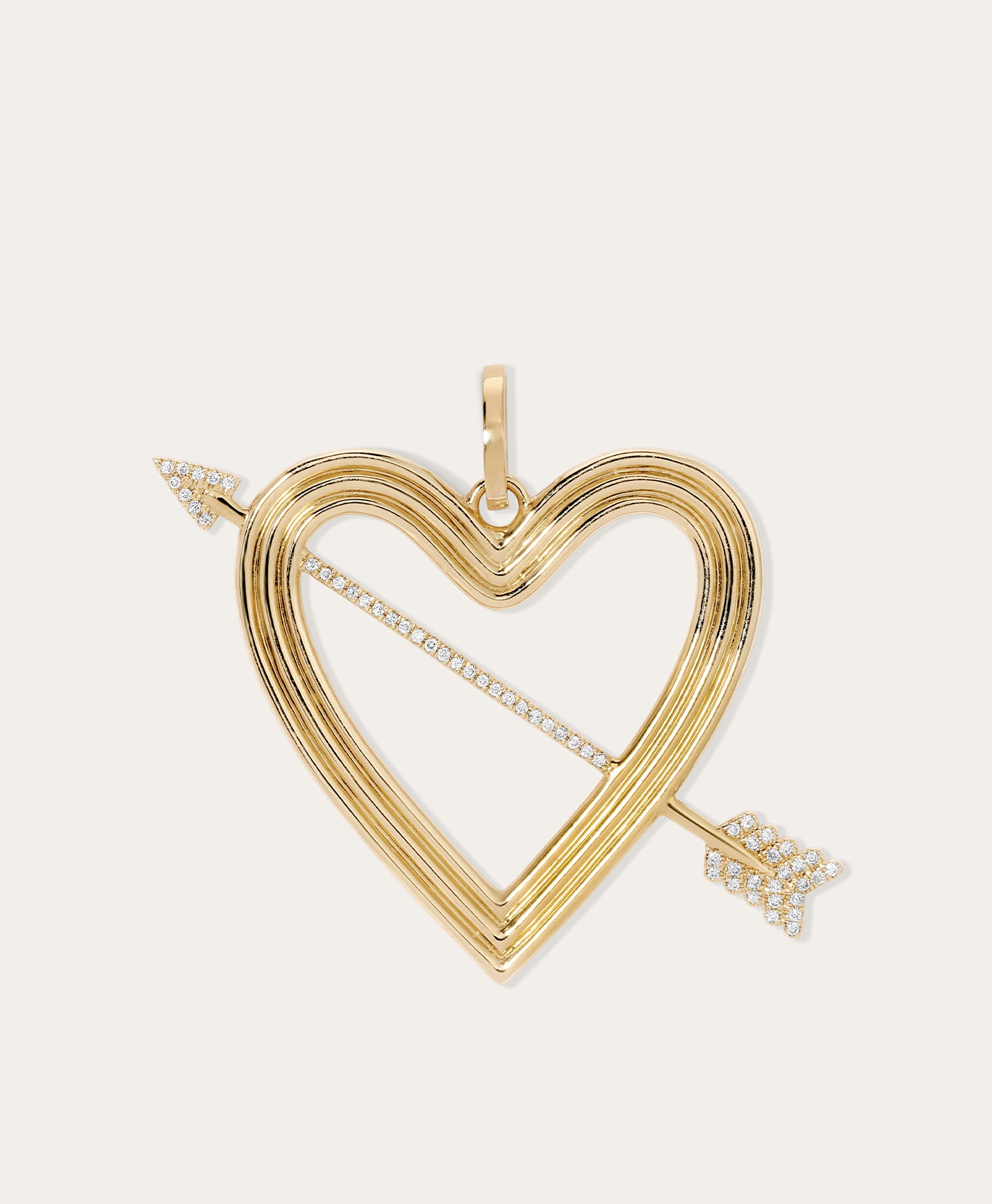 Groovy XL Pavé Heart + Arrow Hinged Charm