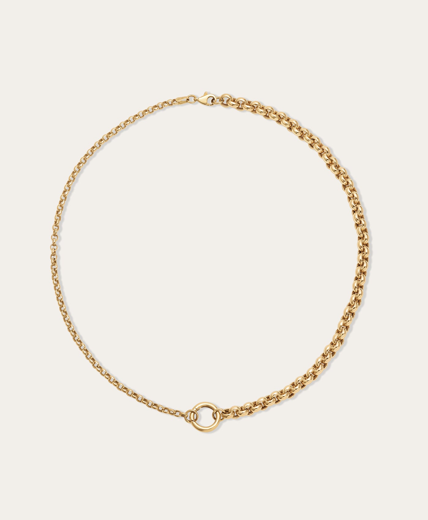 Half & Half Rolo Chain Necklace