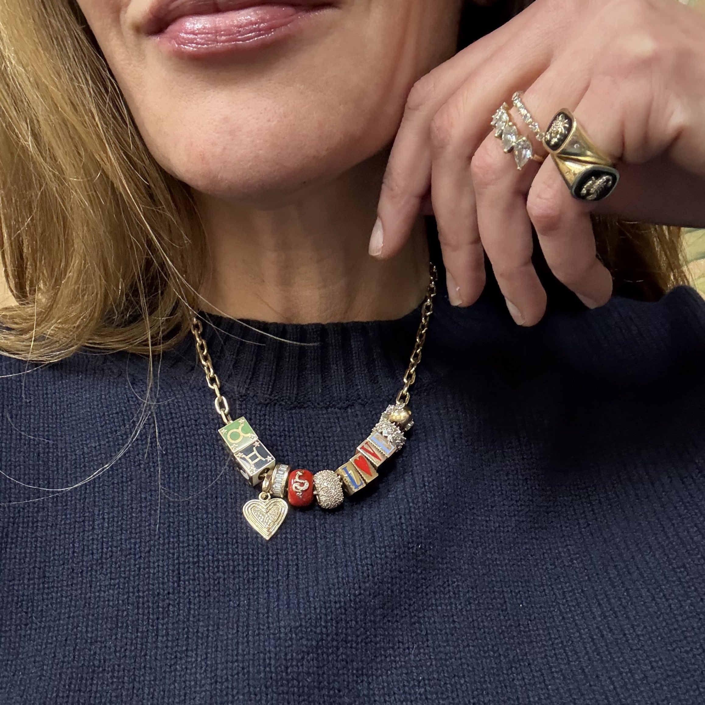 Ceramic Fluted Initial Big Bead