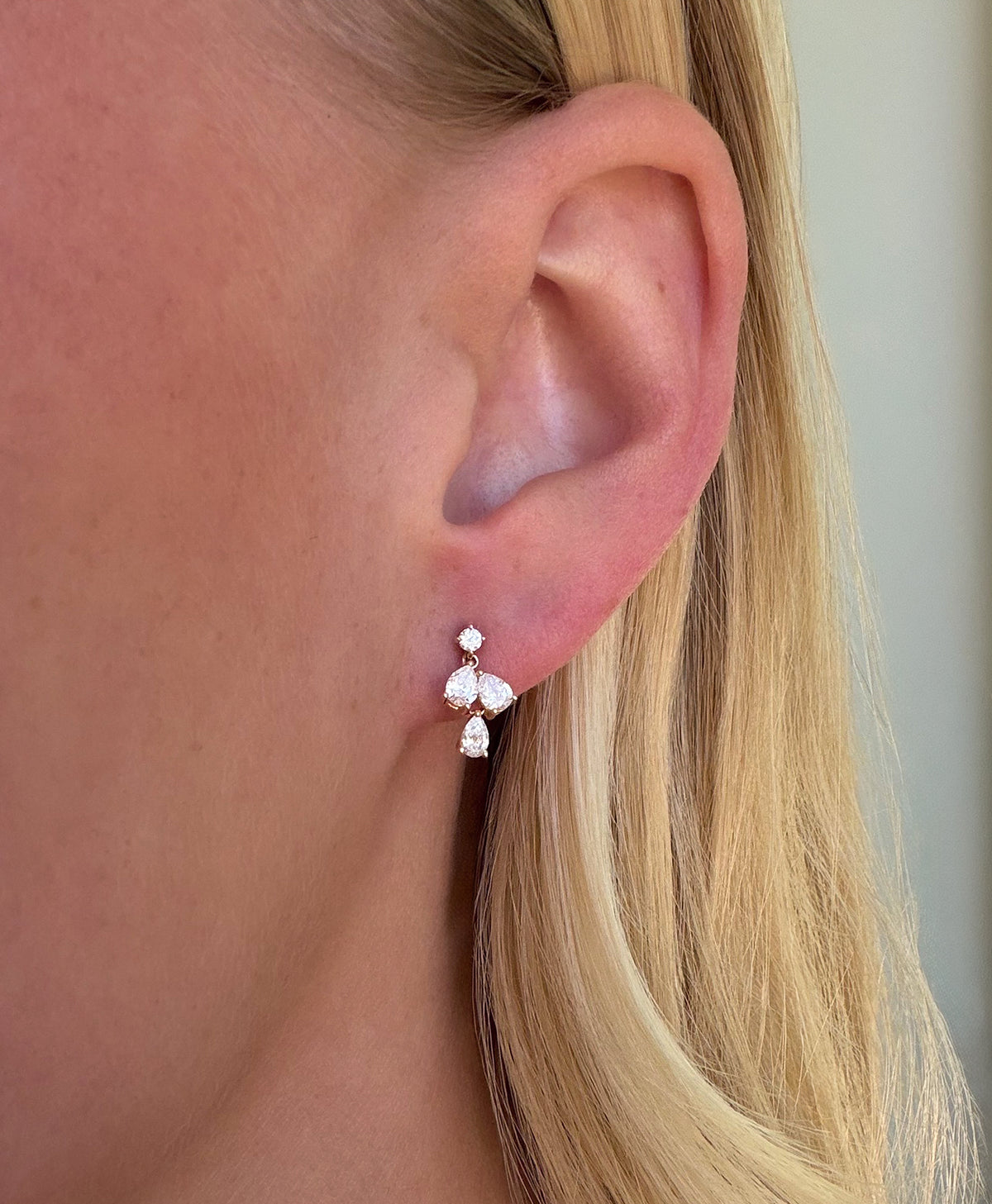 One of a Kind Mini Bridal Diamond Drop Earrings