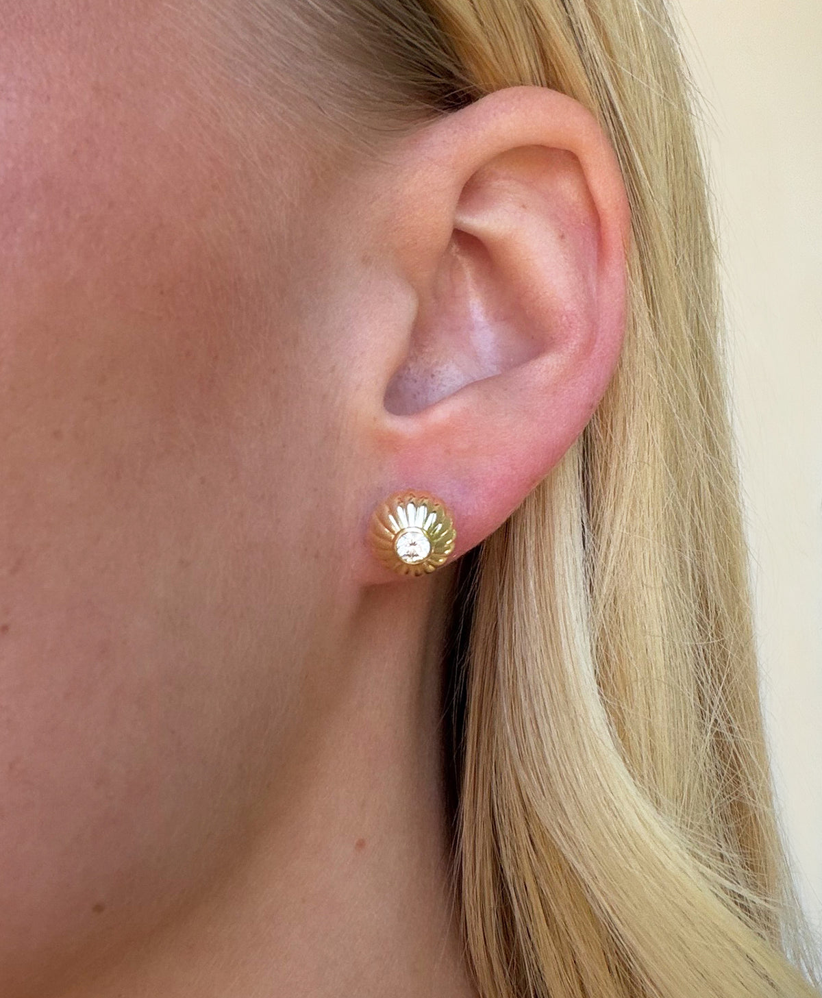 One Of A Kind Groovy Diamond Ball Diamond Stud Earring - Lab Grown