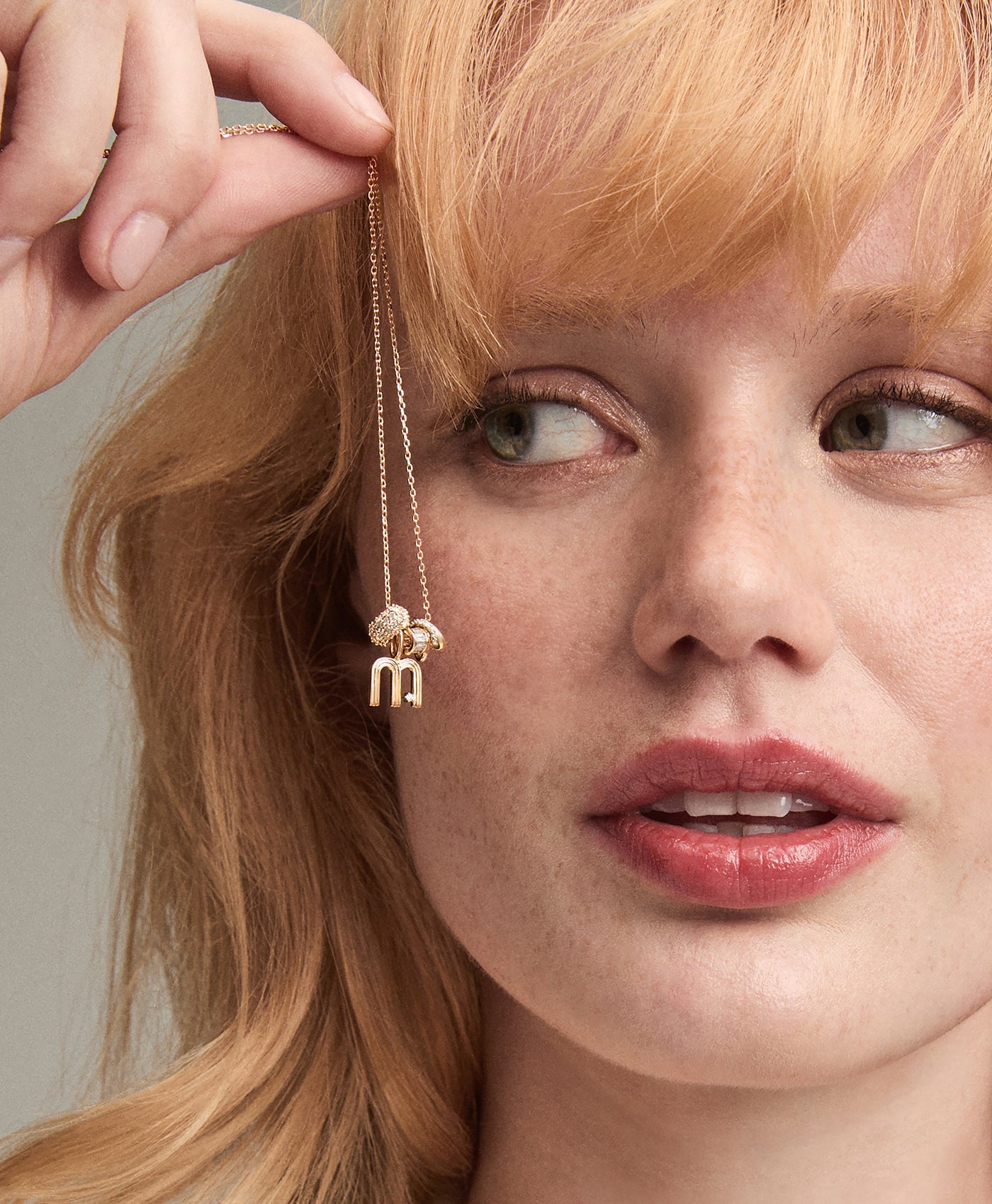 Kaia Groovy Initial Mini Charm Luxe Mini Bead Necklace
