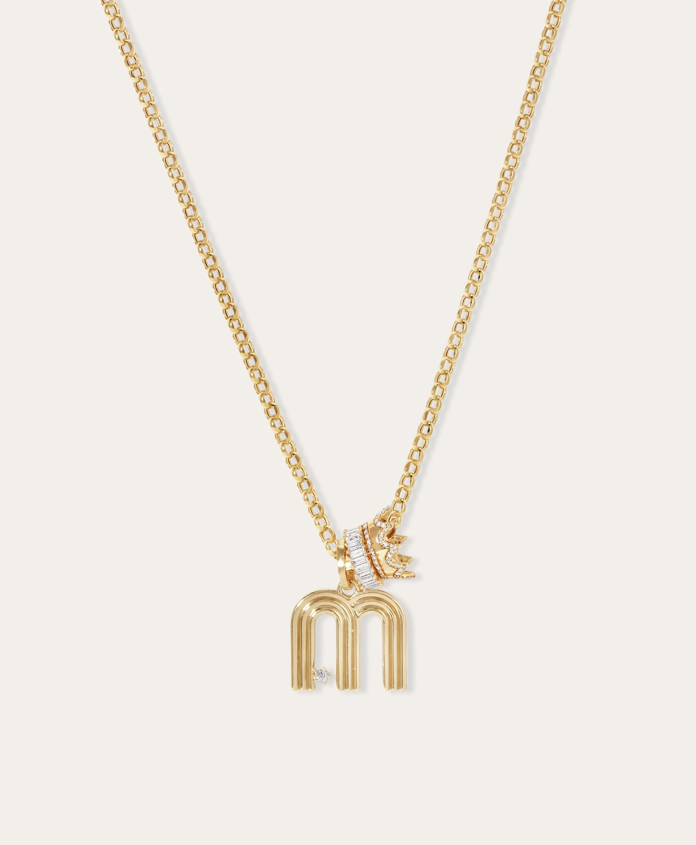 Kate Groovy Diamond Initial Luxe Big Bead Necklace