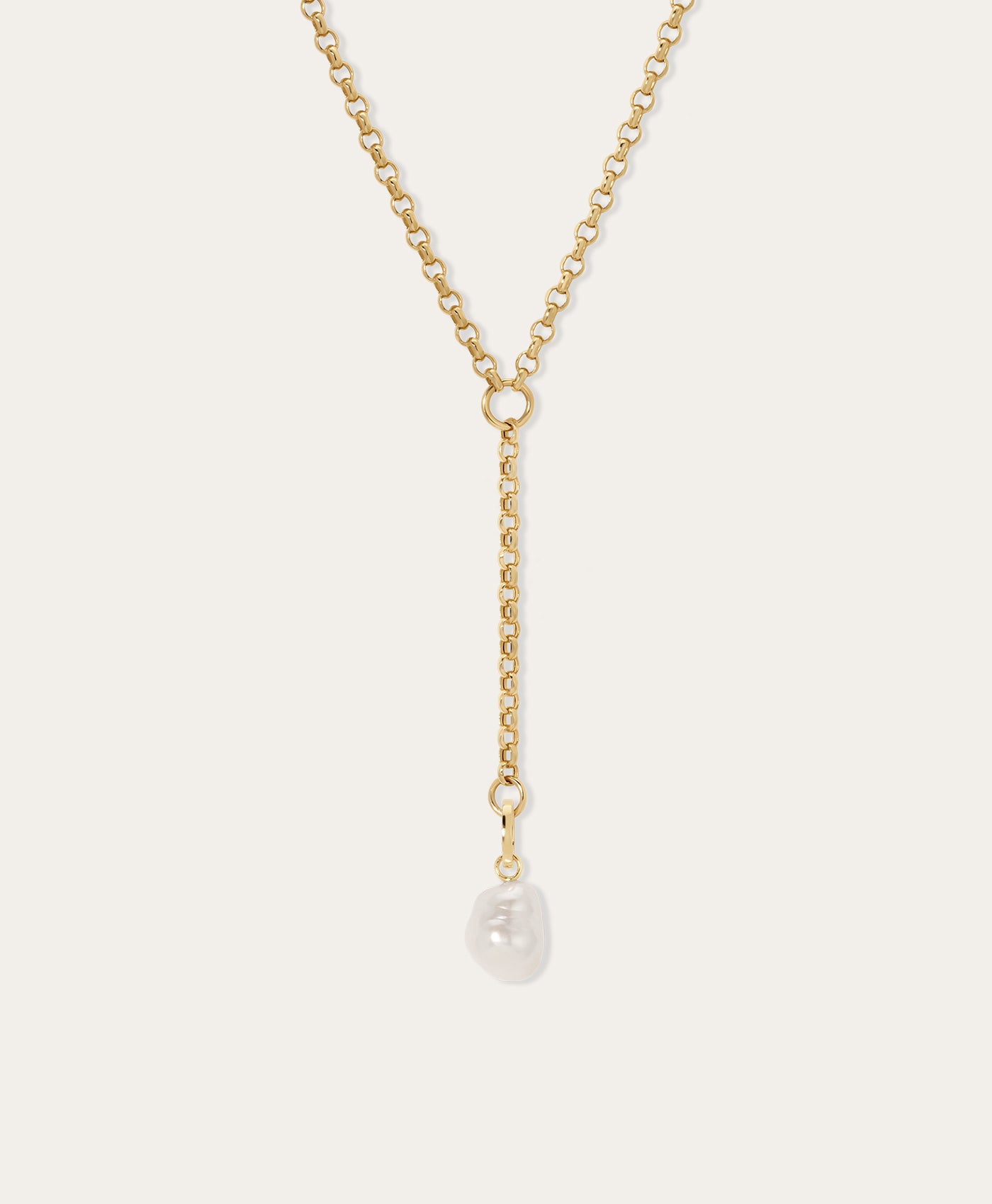 Lariat Necklace Pearl Drop