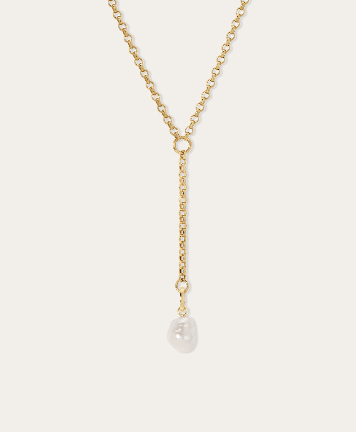 Lariat Necklace Pearl Drop