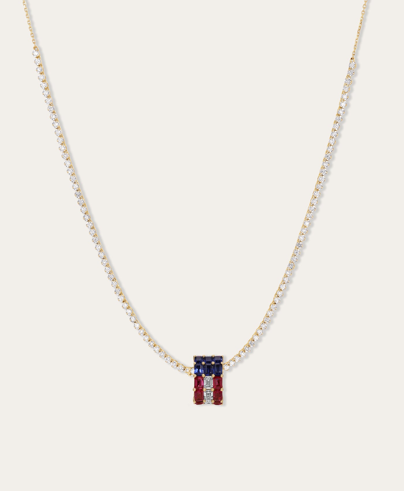 Liberty Diamond Big Bead Tennis Necklace