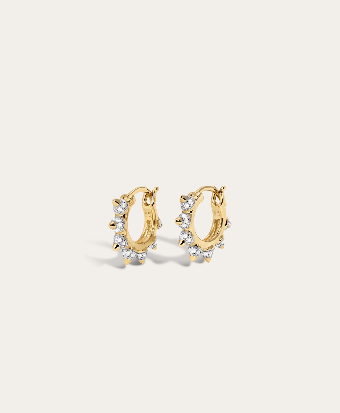 London Pave Spike Huggie Hoops