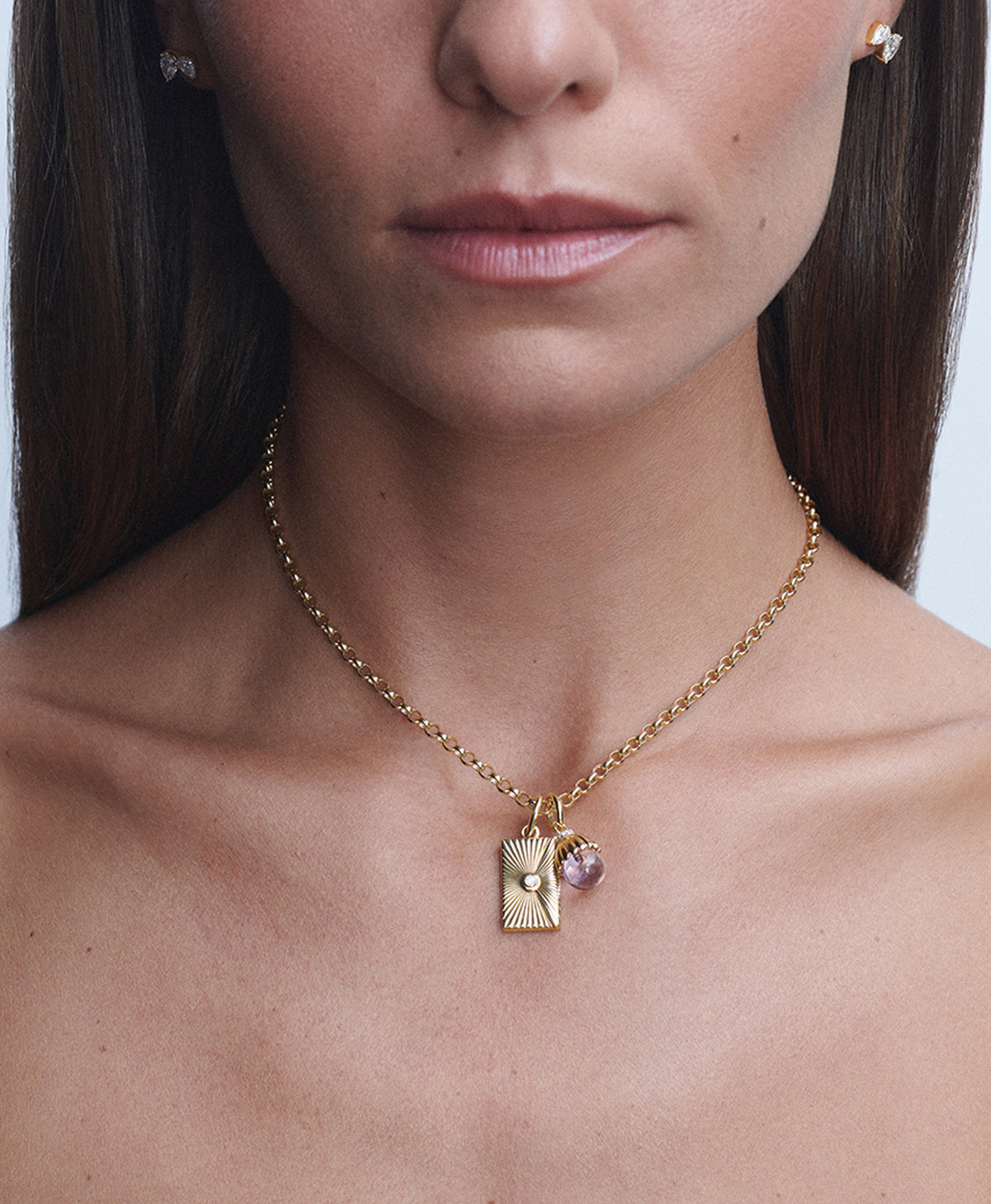 Love Letter Diamond and Gemstone Charm Necklace