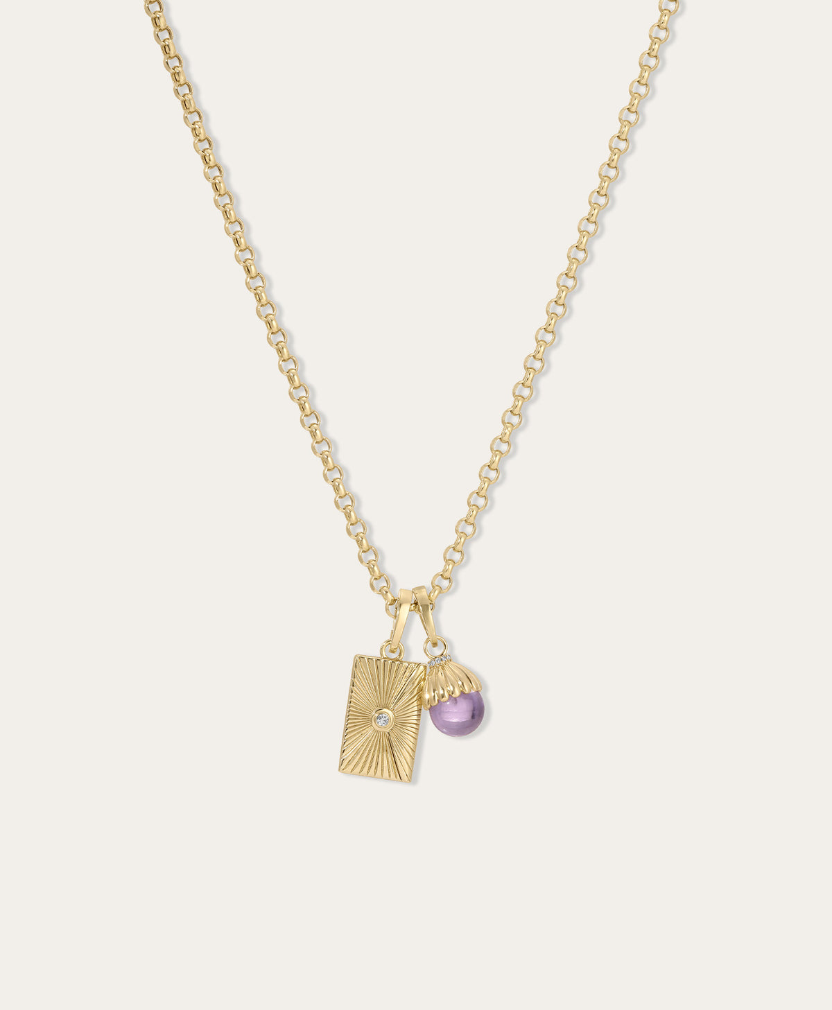 Love Letter Diamond and Gemstone Charm Necklace