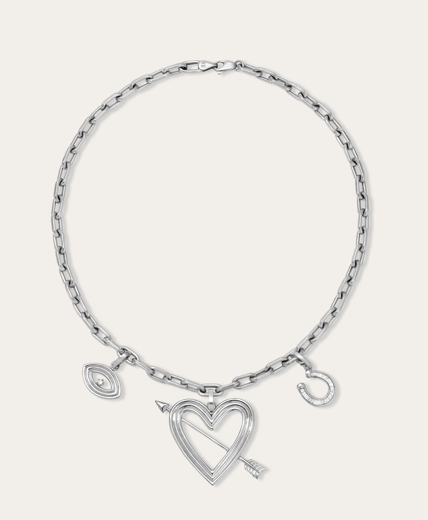Lucky in Love Luxe Charm Necklace in Sterling Silver