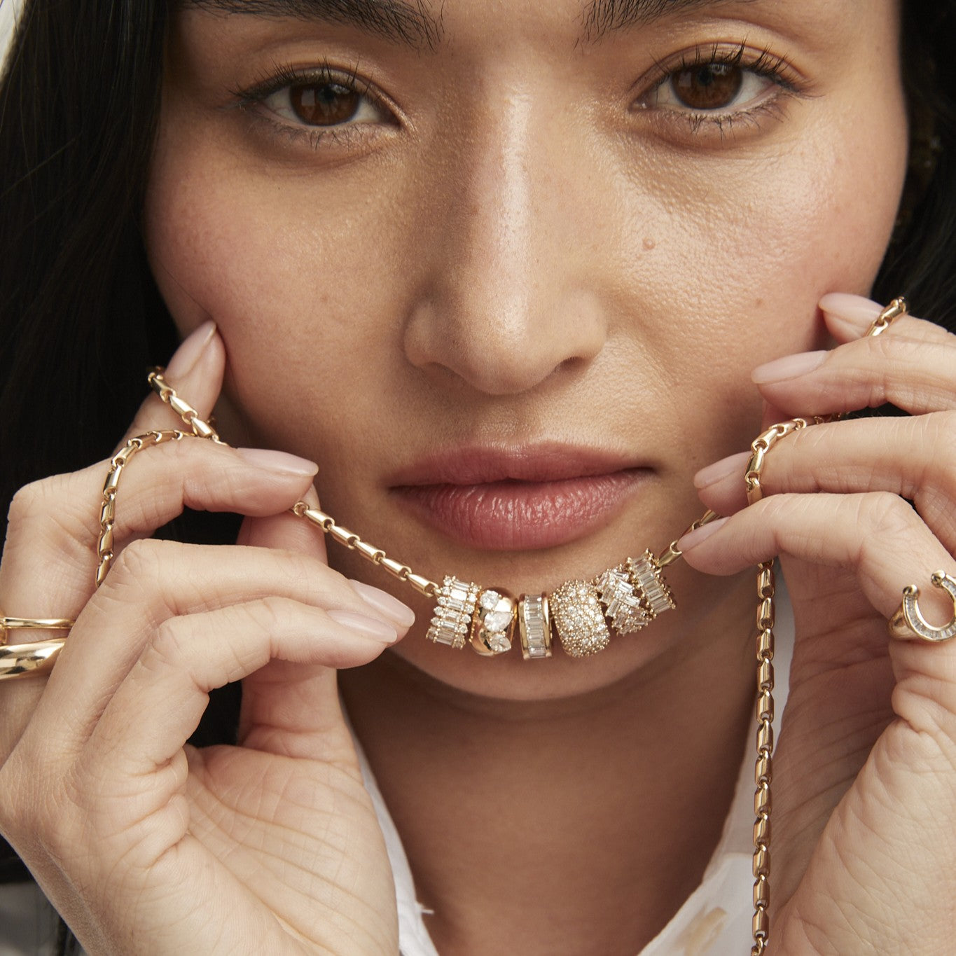 Diamond Channel-Set Baguette Big Bead - Lab Grown