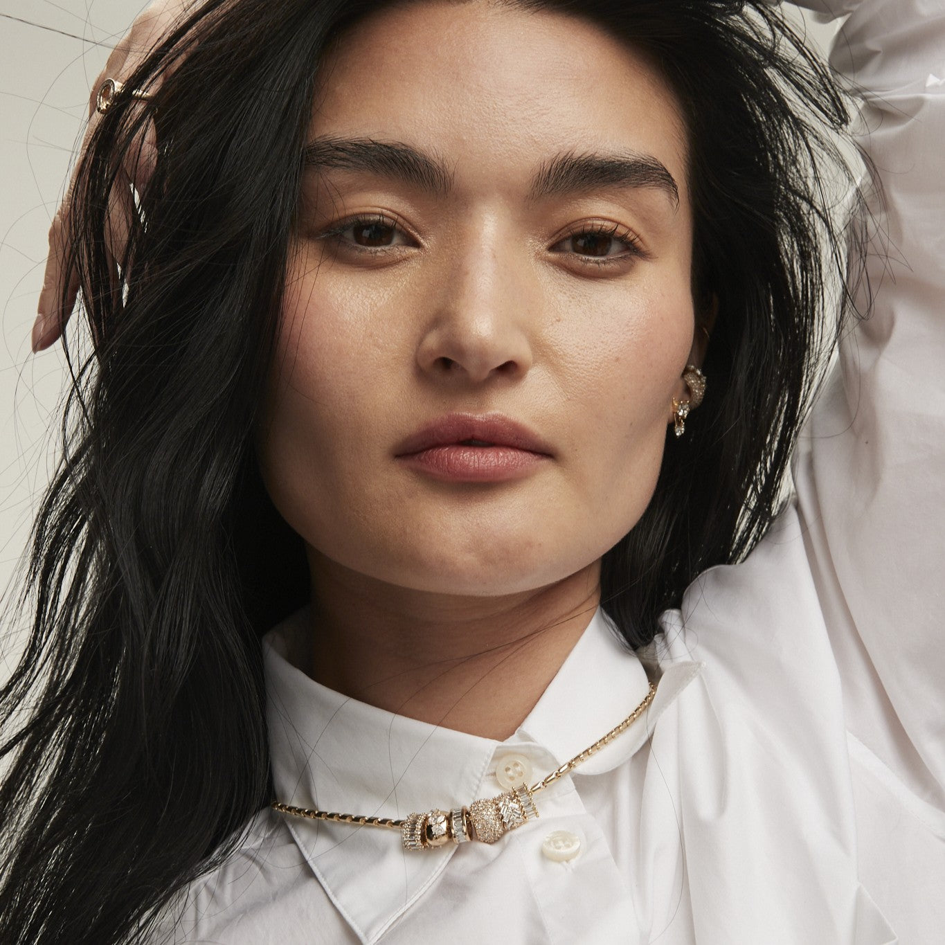 Diamond Prong Set Baguette Big Bead - Lab Grown