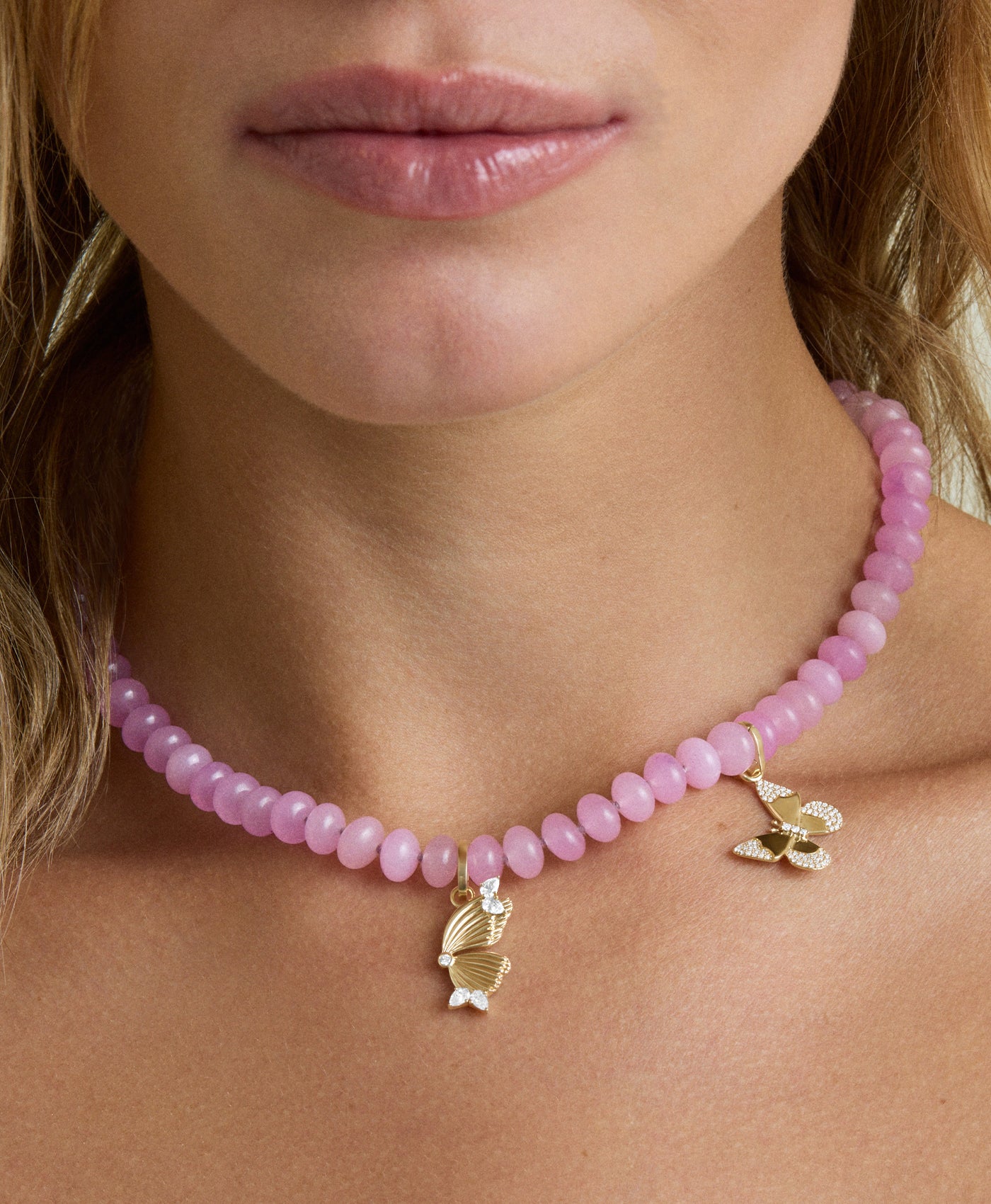 Groovy Diamond Butterfly Wing Hinged Charm