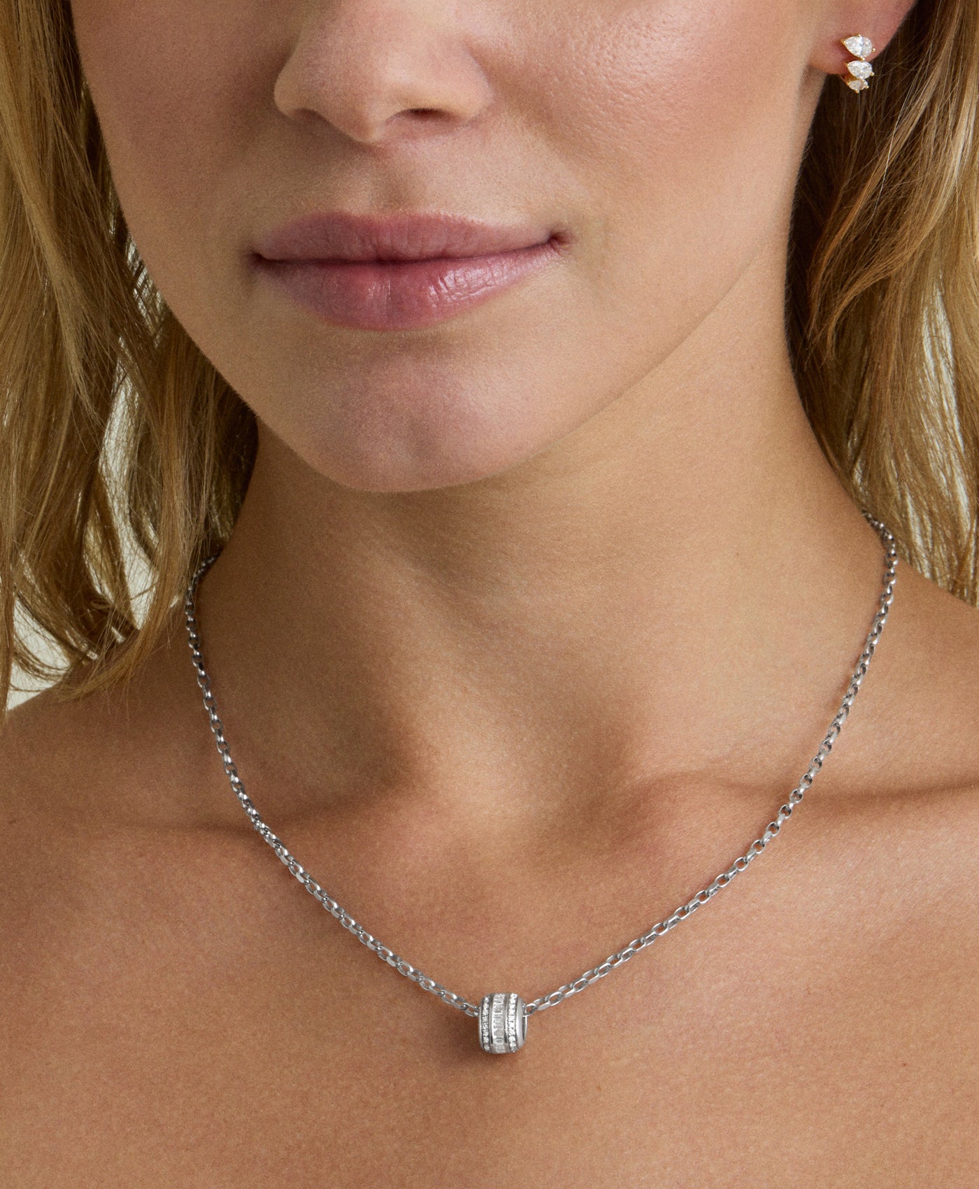 Martine Diamond Big Bead Necklace