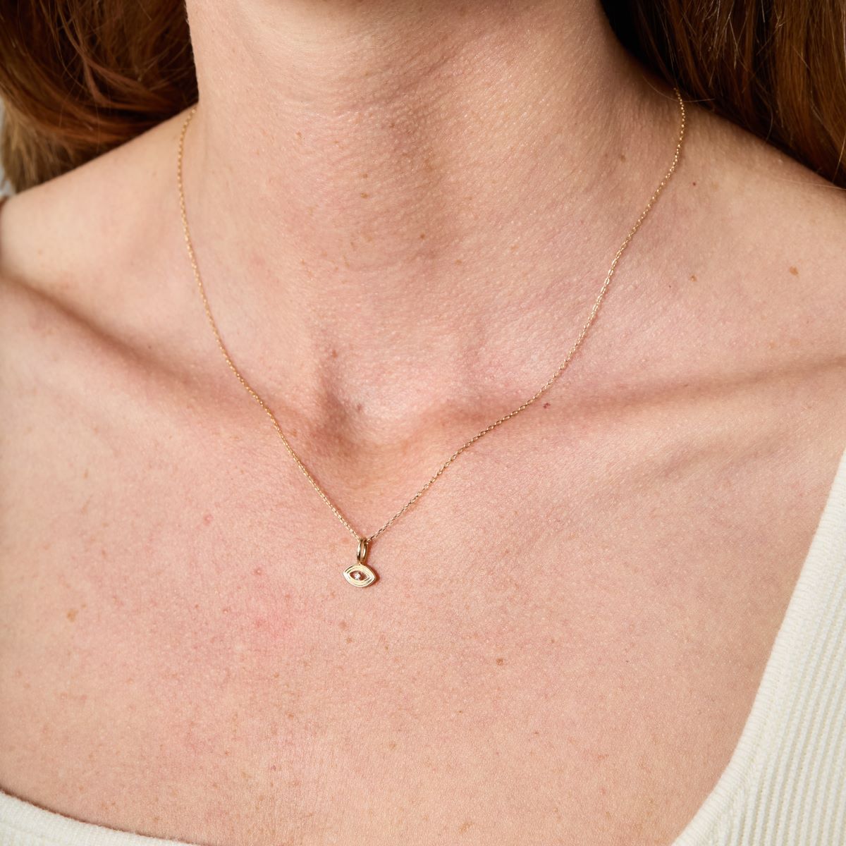 Groovy Diamond Evil Eye Mini Charm in Sterling Silver