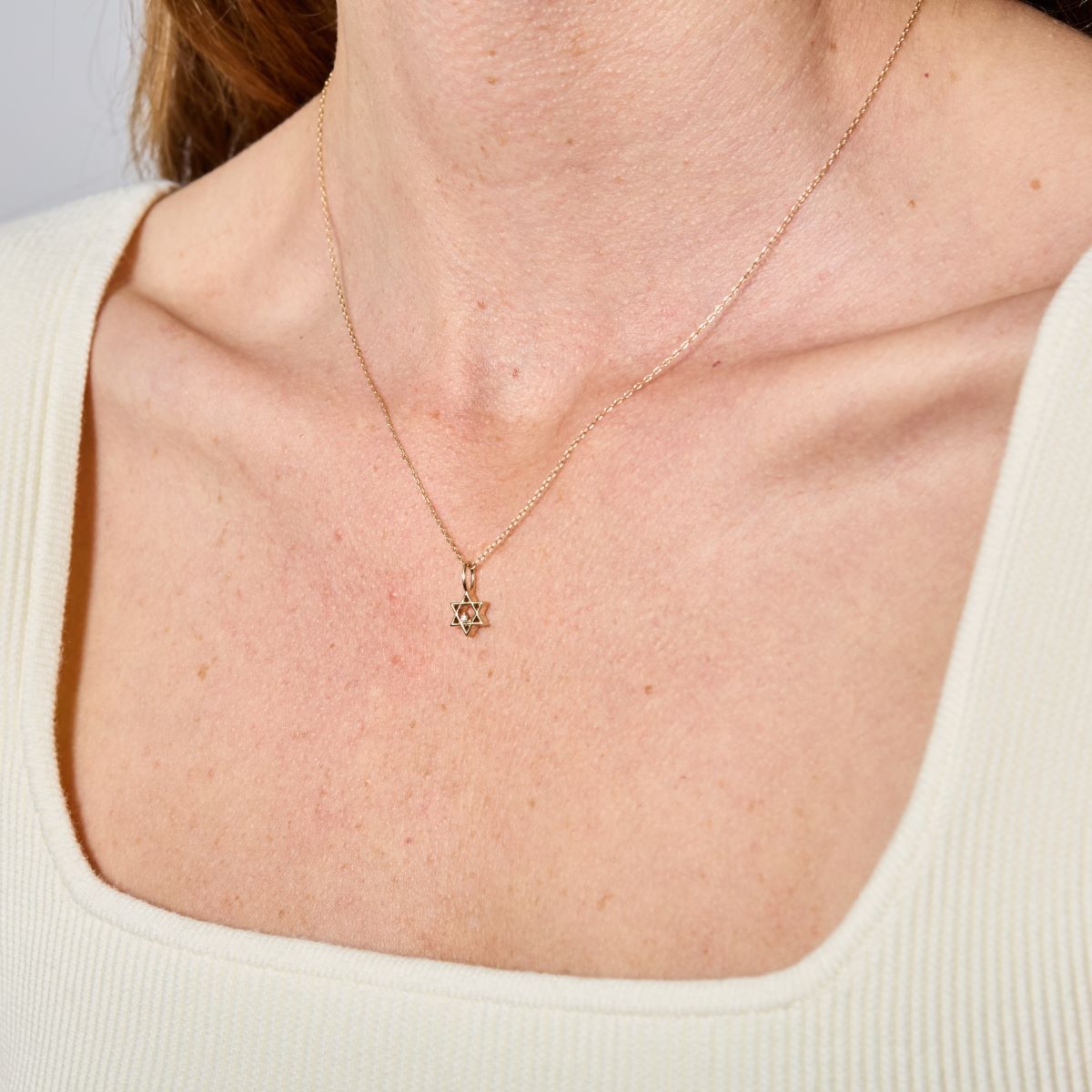 Diamond Star of David Mini Charm in Sterling Silver