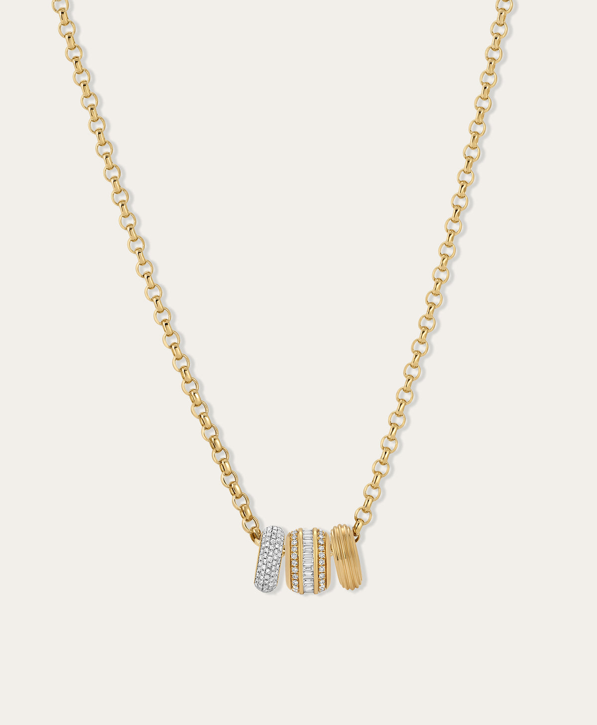 Martine Diamond Trio Big Bead Necklace