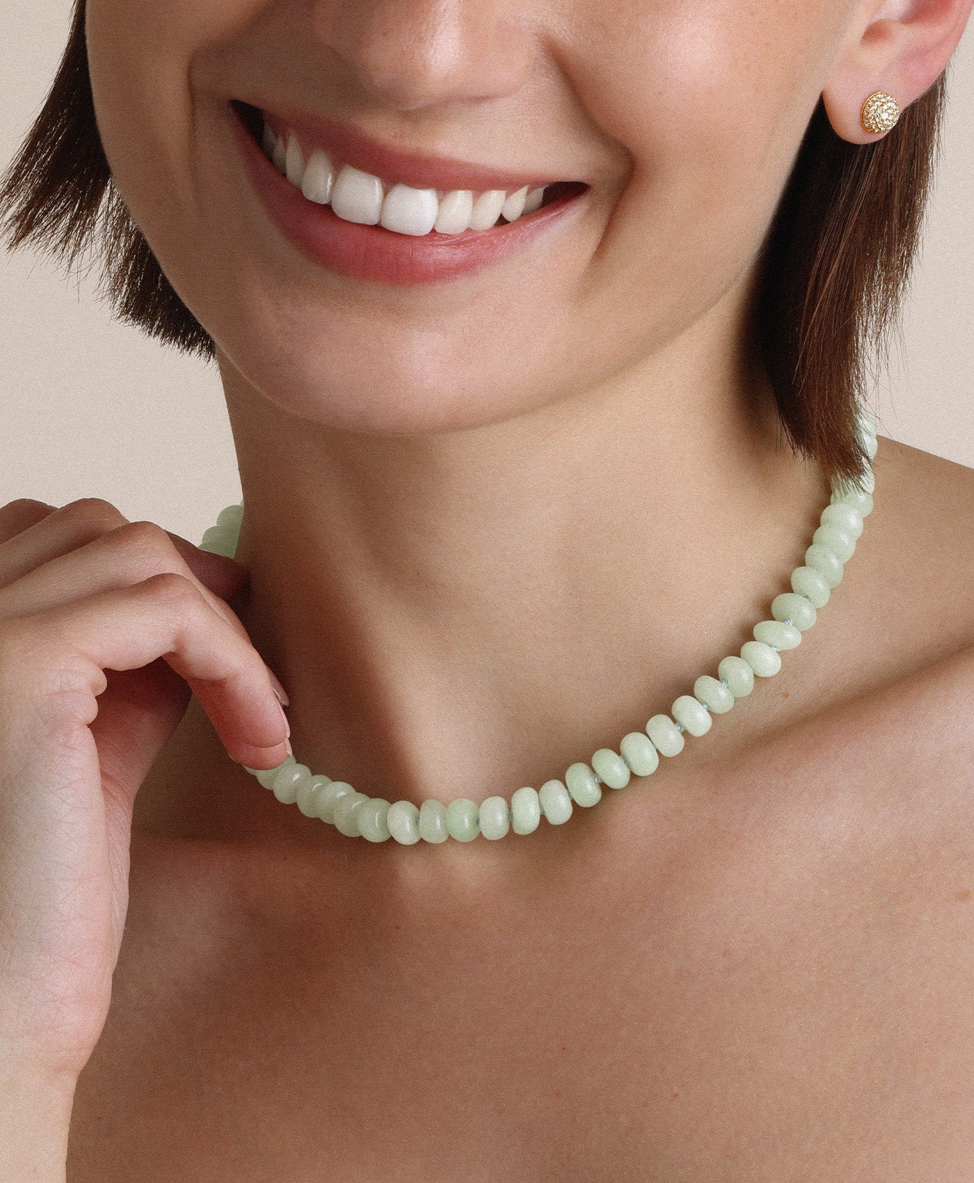 Matcha Latte Gemstone Necklace