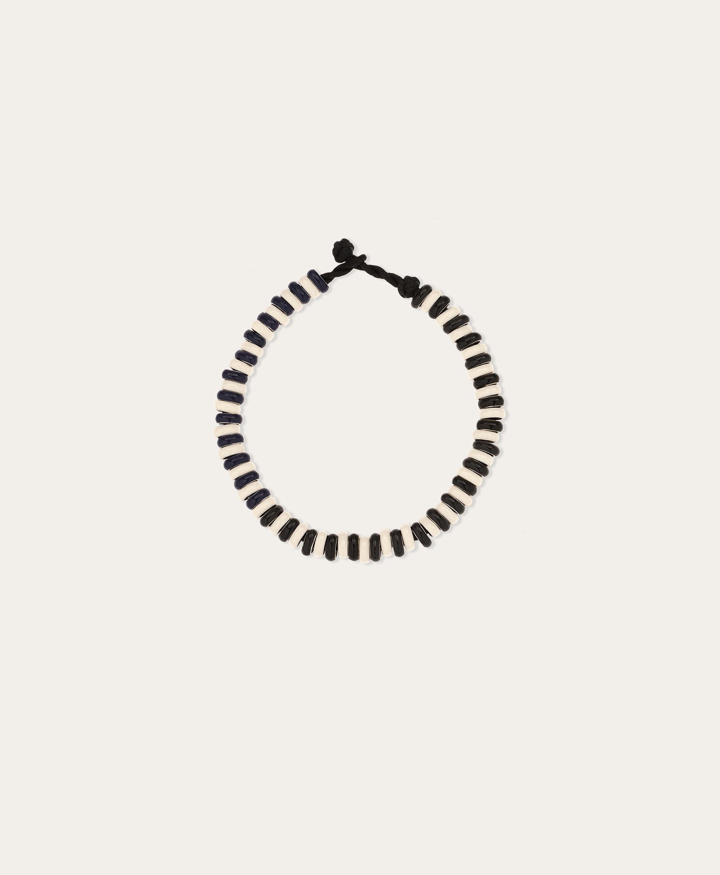 Midnight Stripes Full Enamel Mini Bead Bracelet