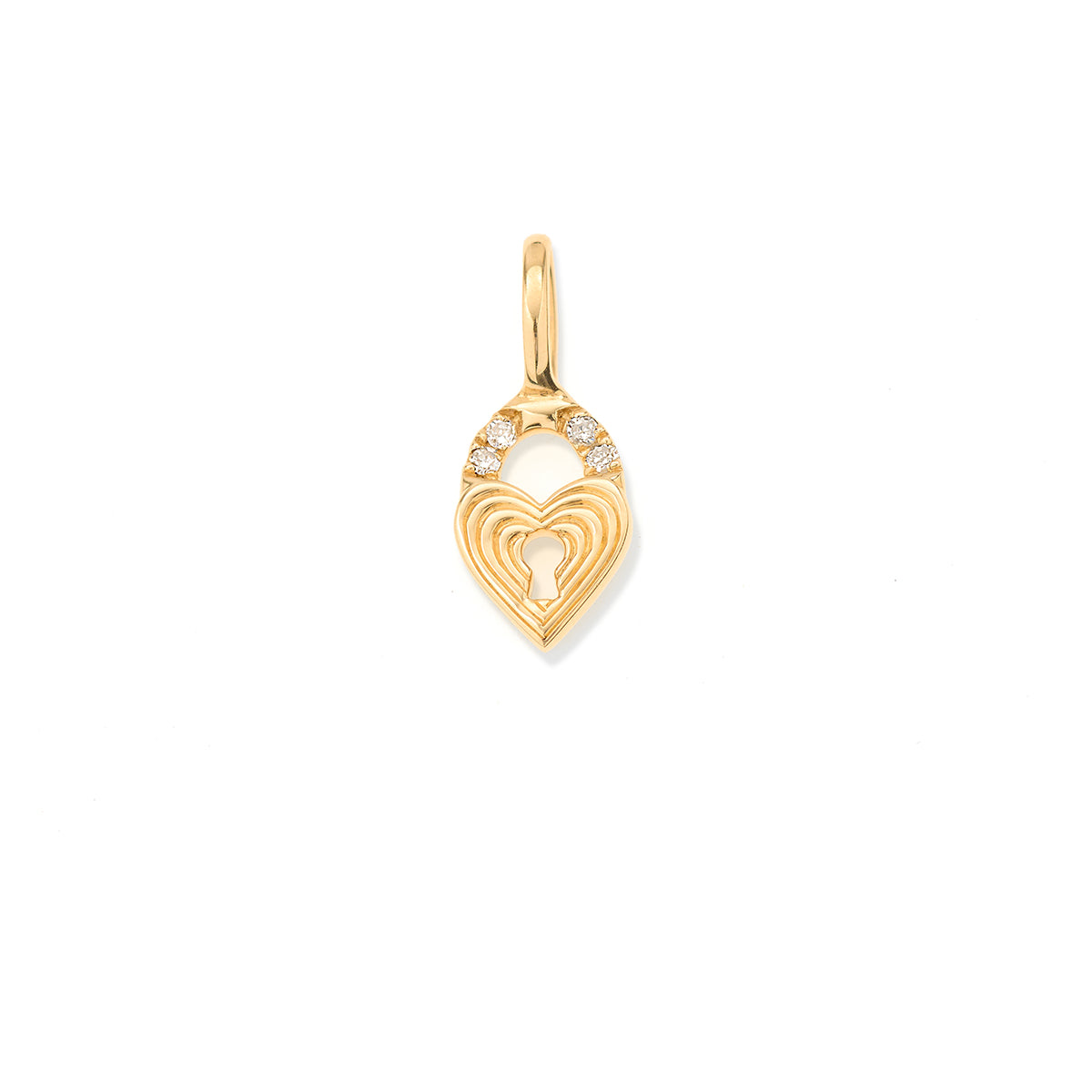Groovy Diamond Heart Padlock Mini Charm