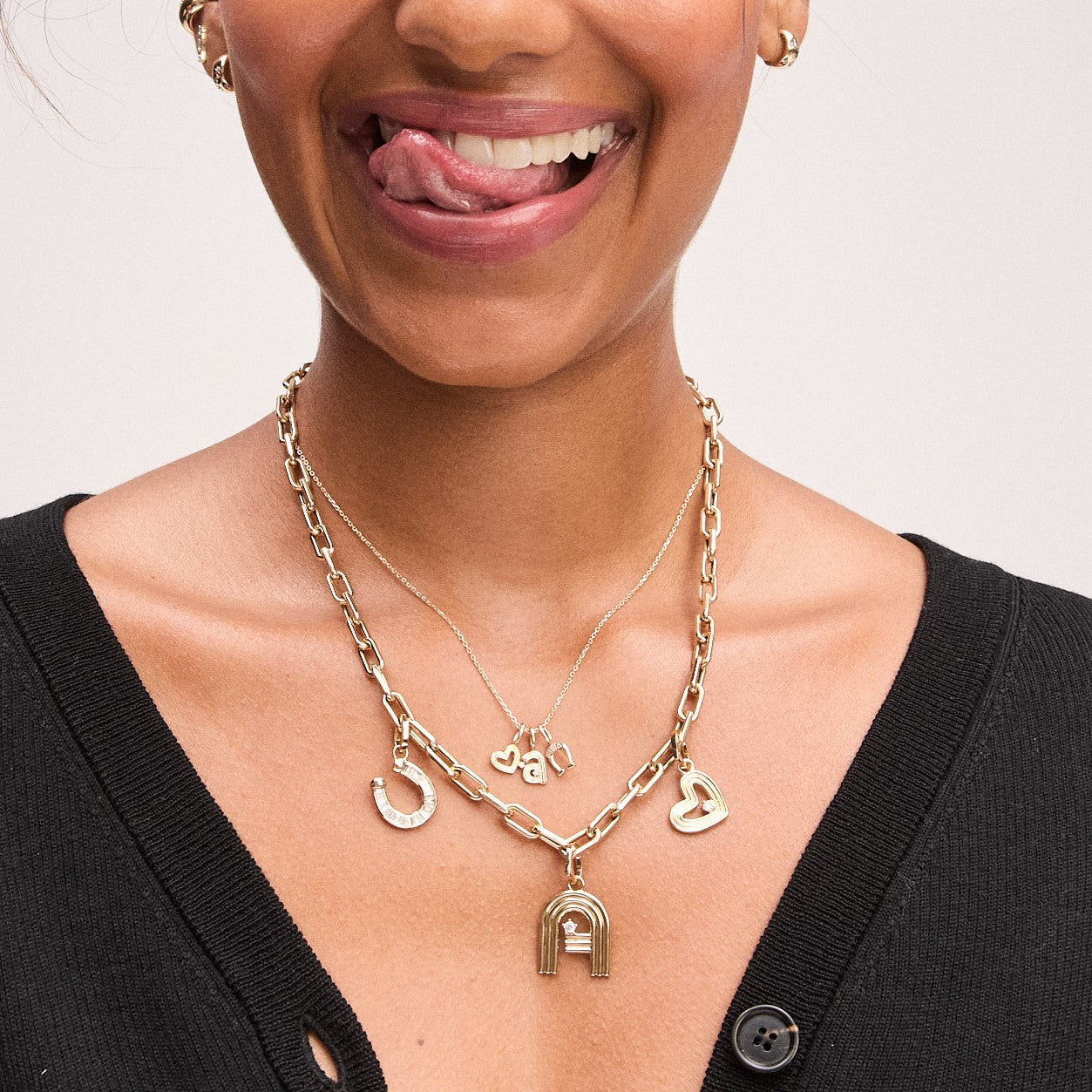 Diamond Horseshoe Mini Charm