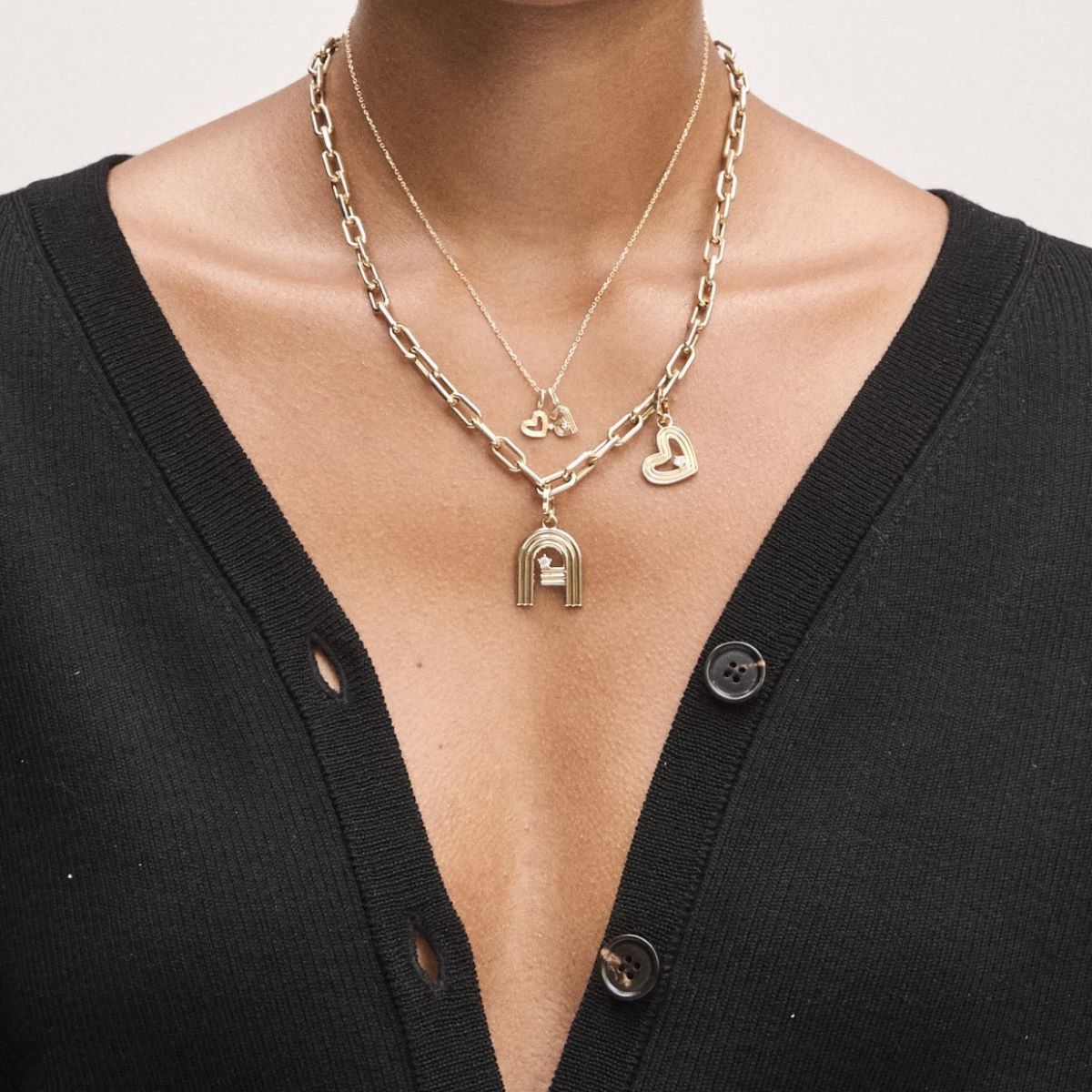 Groovy Diamond Heart Mini Charm