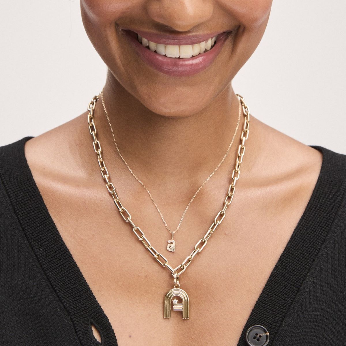 Groovy Diamond Initial Mini Charm